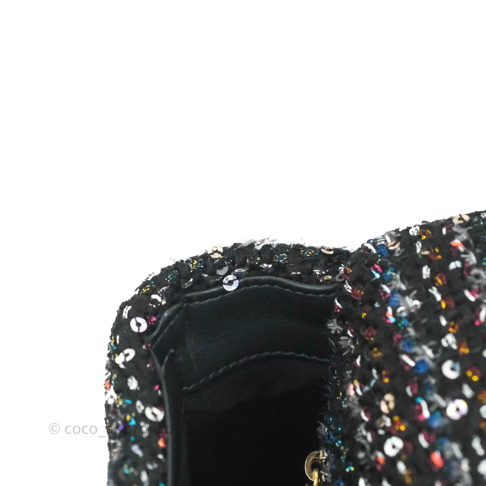 Chanel 19 Tweed Sequin Quilted Flap Black Multicolor