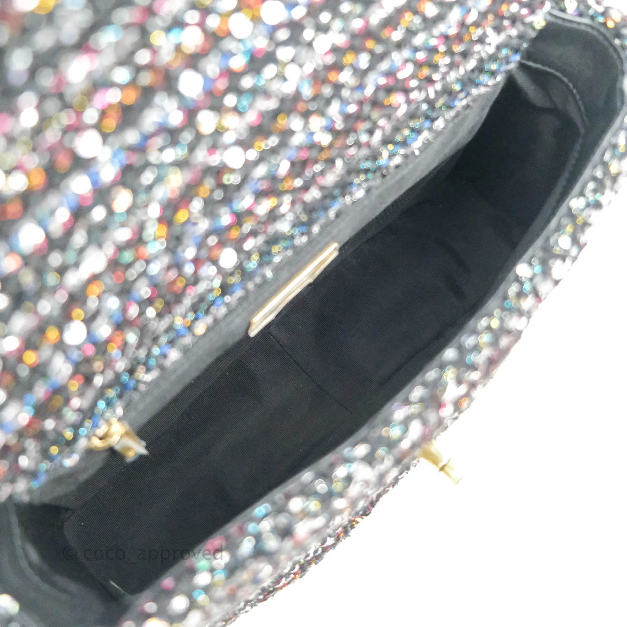 Chanel 19 Tweed Sequin Quilted Flap Black Multicolor