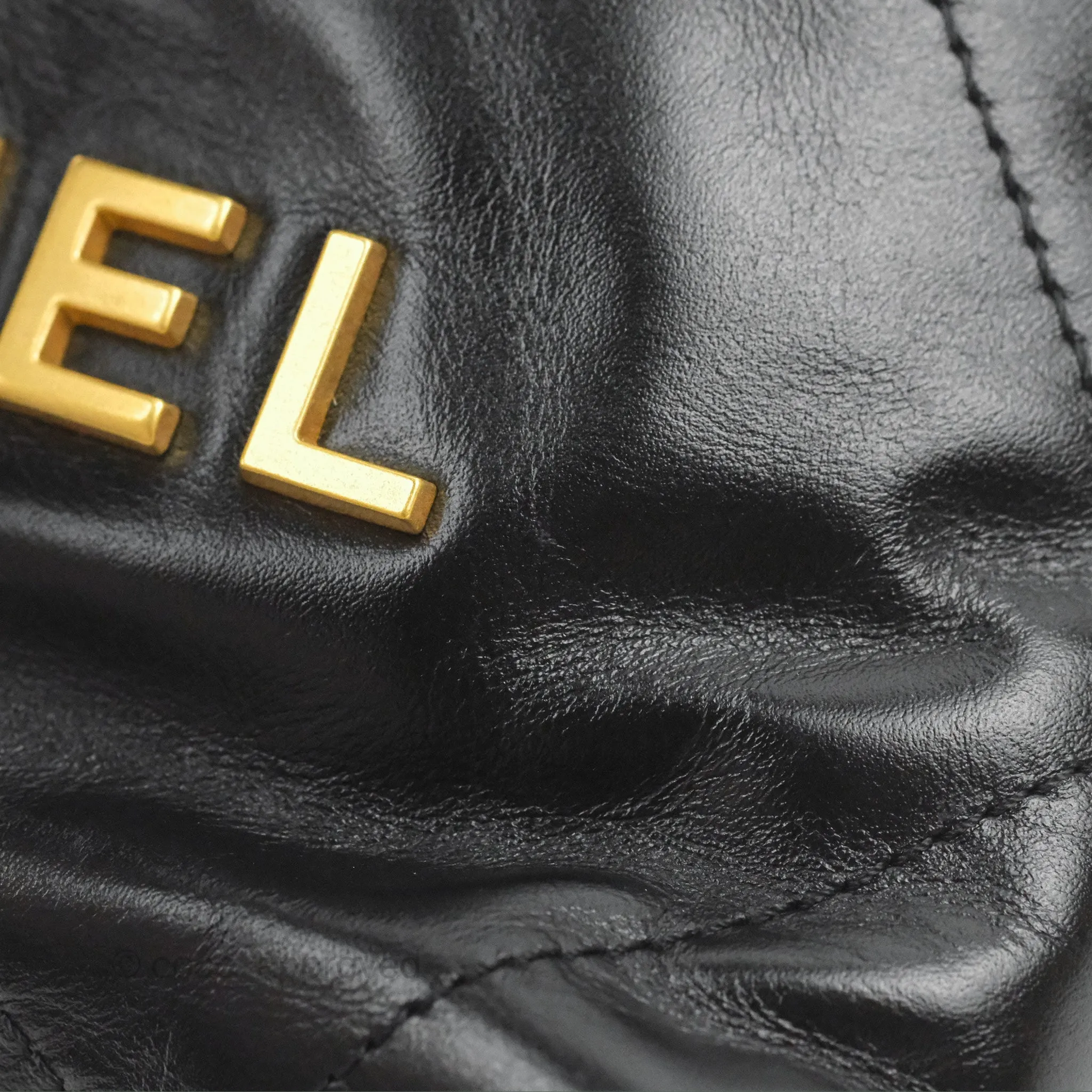Chanel 22 Mini Bag Black Crumpled Calfskin