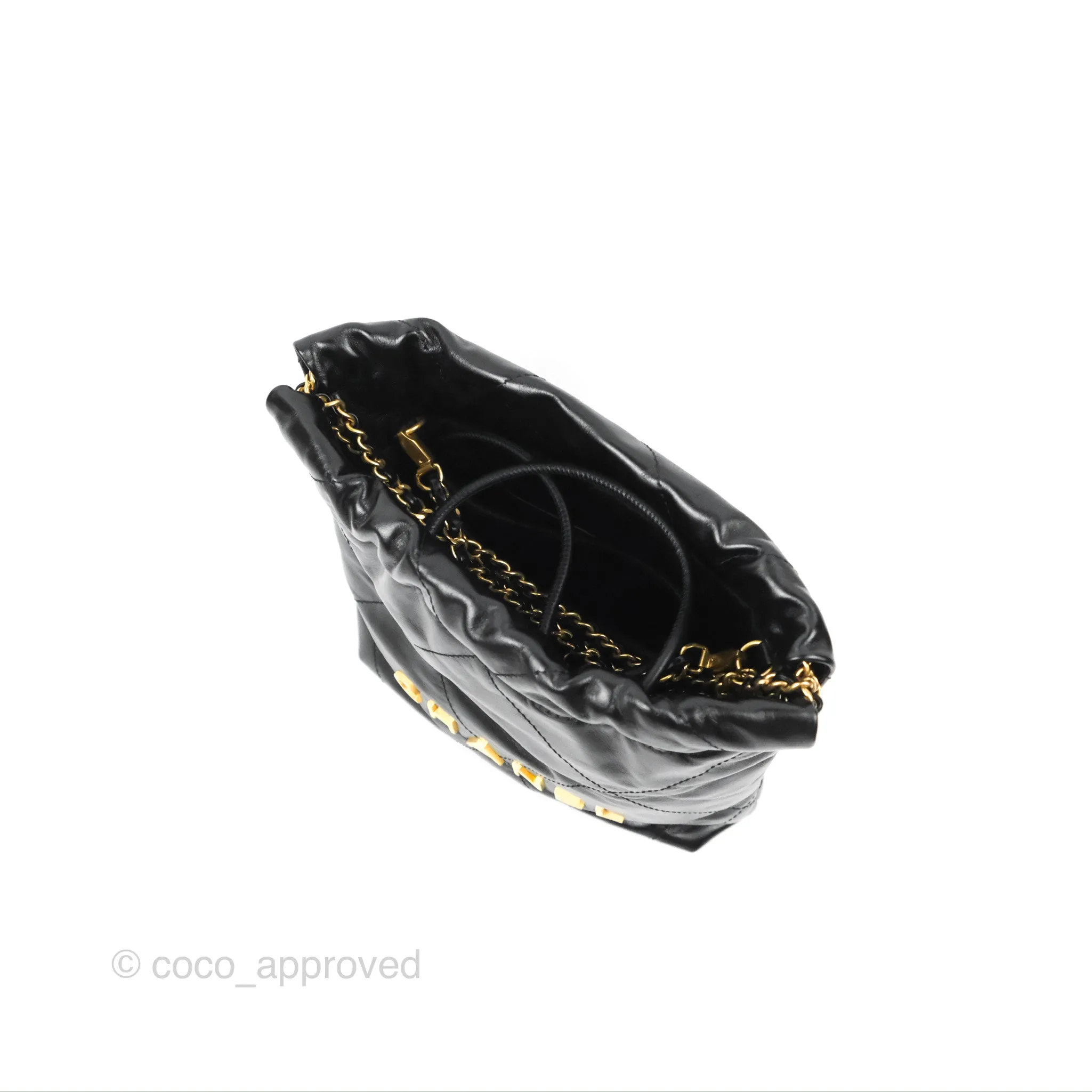 Chanel 22 Mini Bag Black Crumpled Calfskin