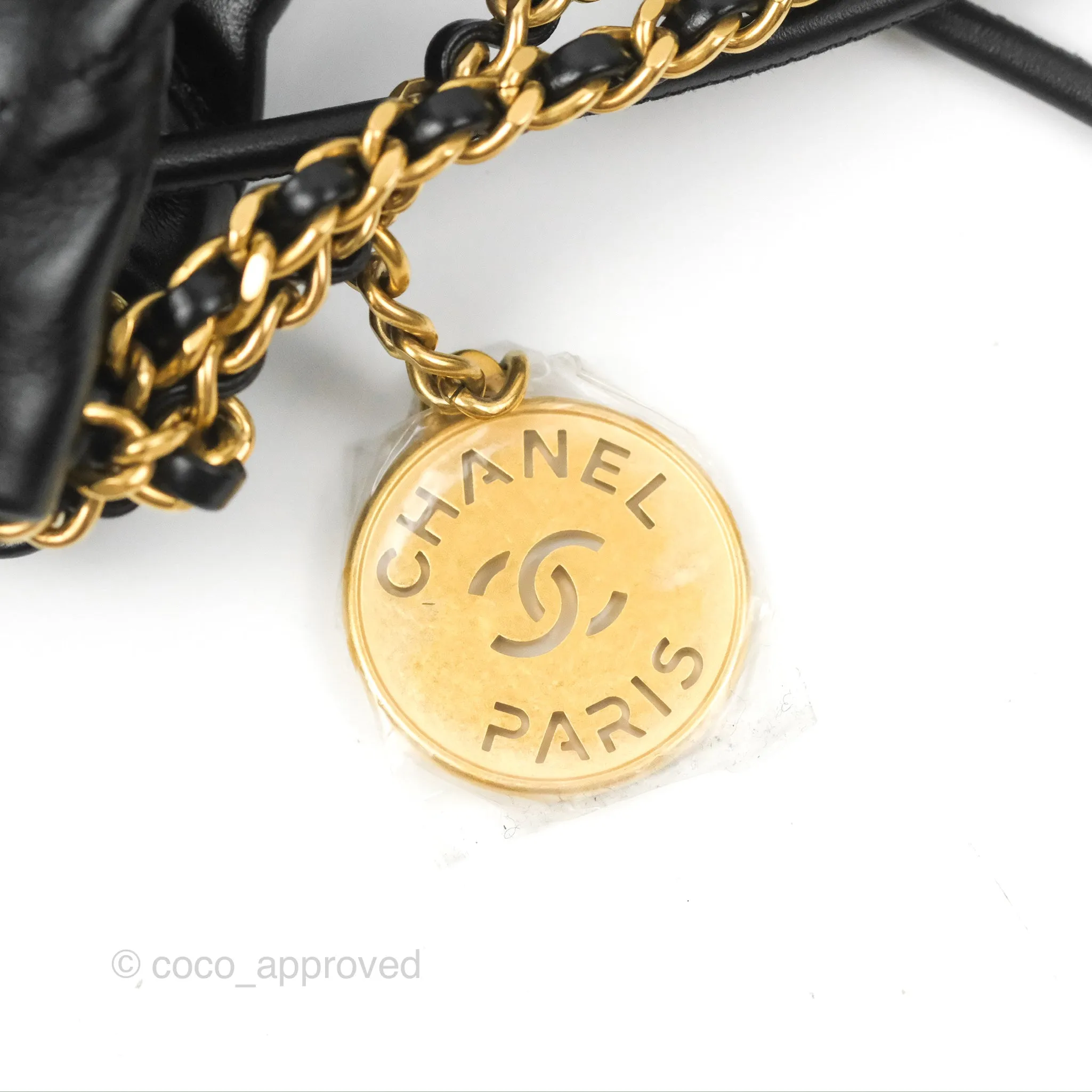 Chanel 22 Mini Bag Black Crumpled Calfskin