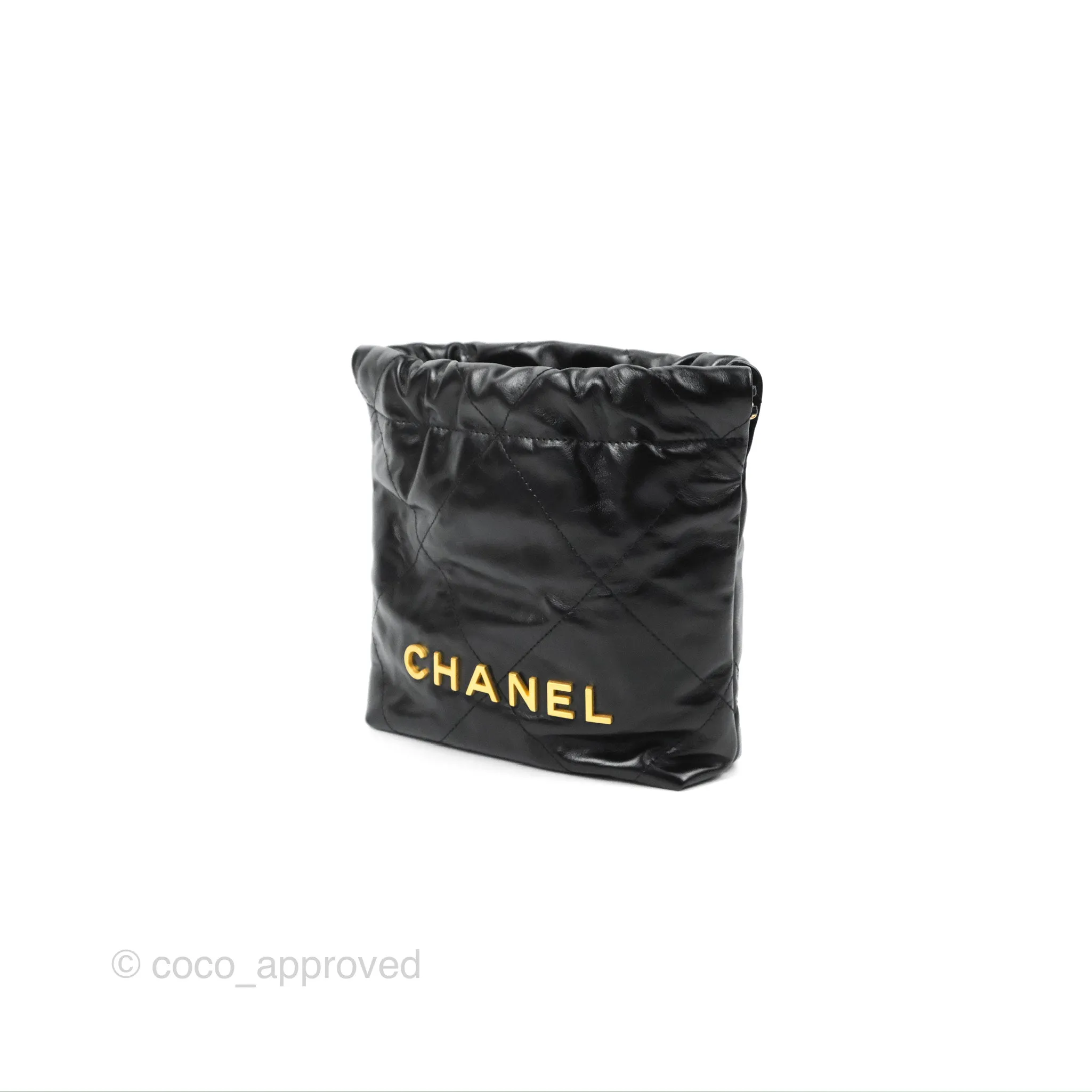 Chanel 22 Mini Bag Black Crumpled Calfskin