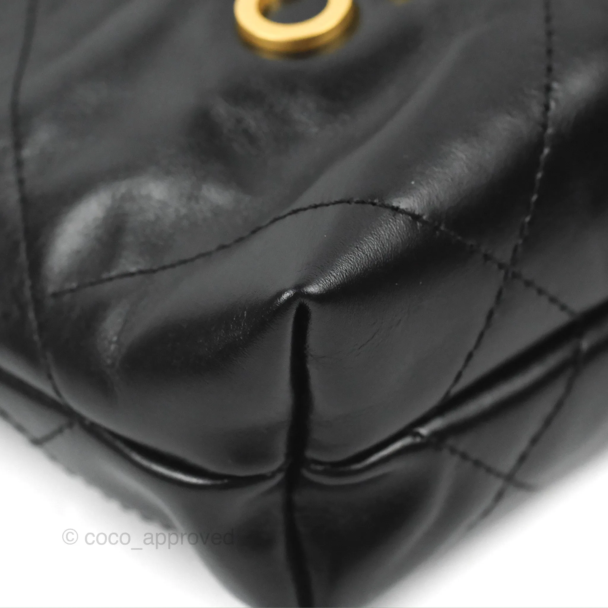 Chanel 22 Mini Bag Black Crumpled Calfskin