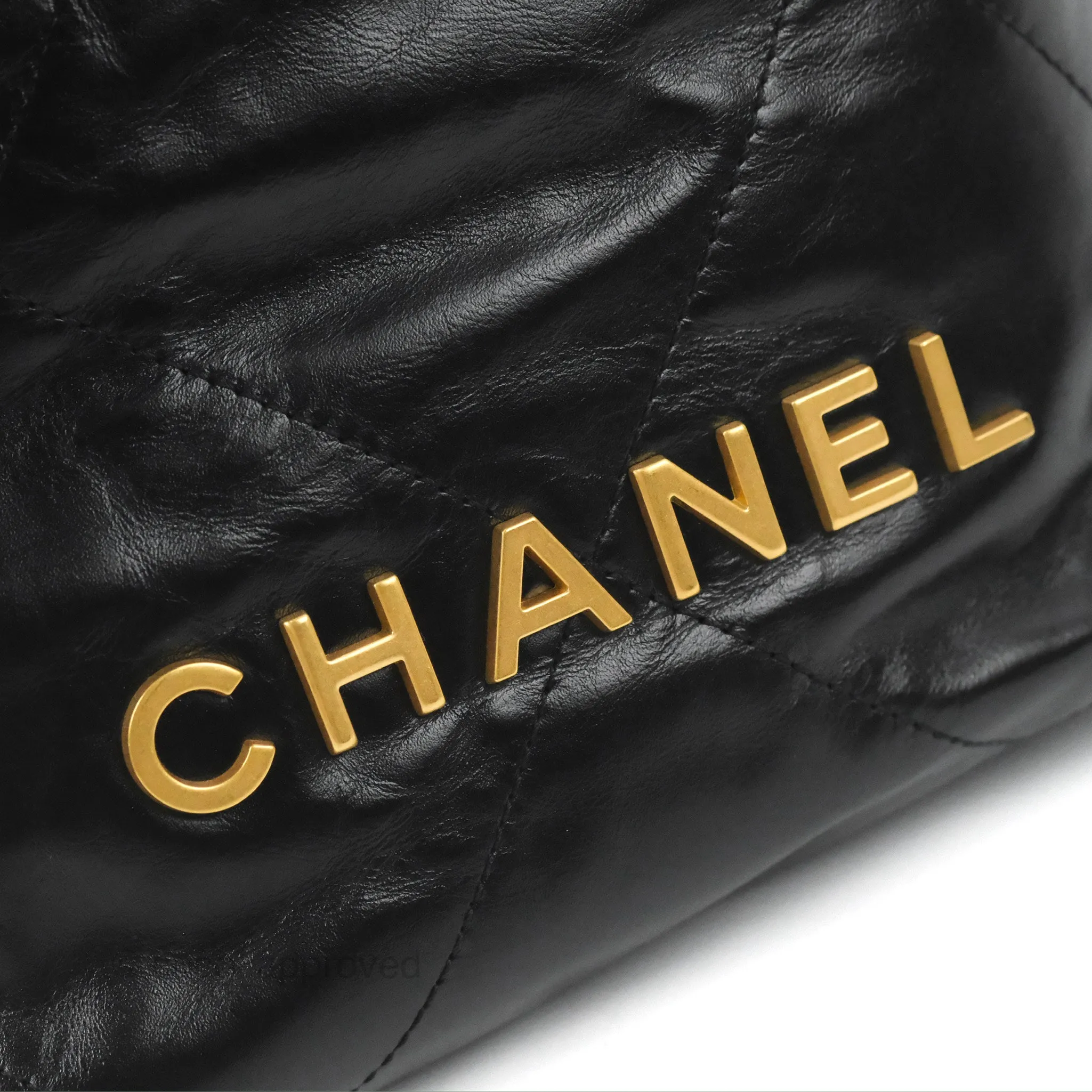 Chanel 22 Mini Bag Black Crumpled Calfskin