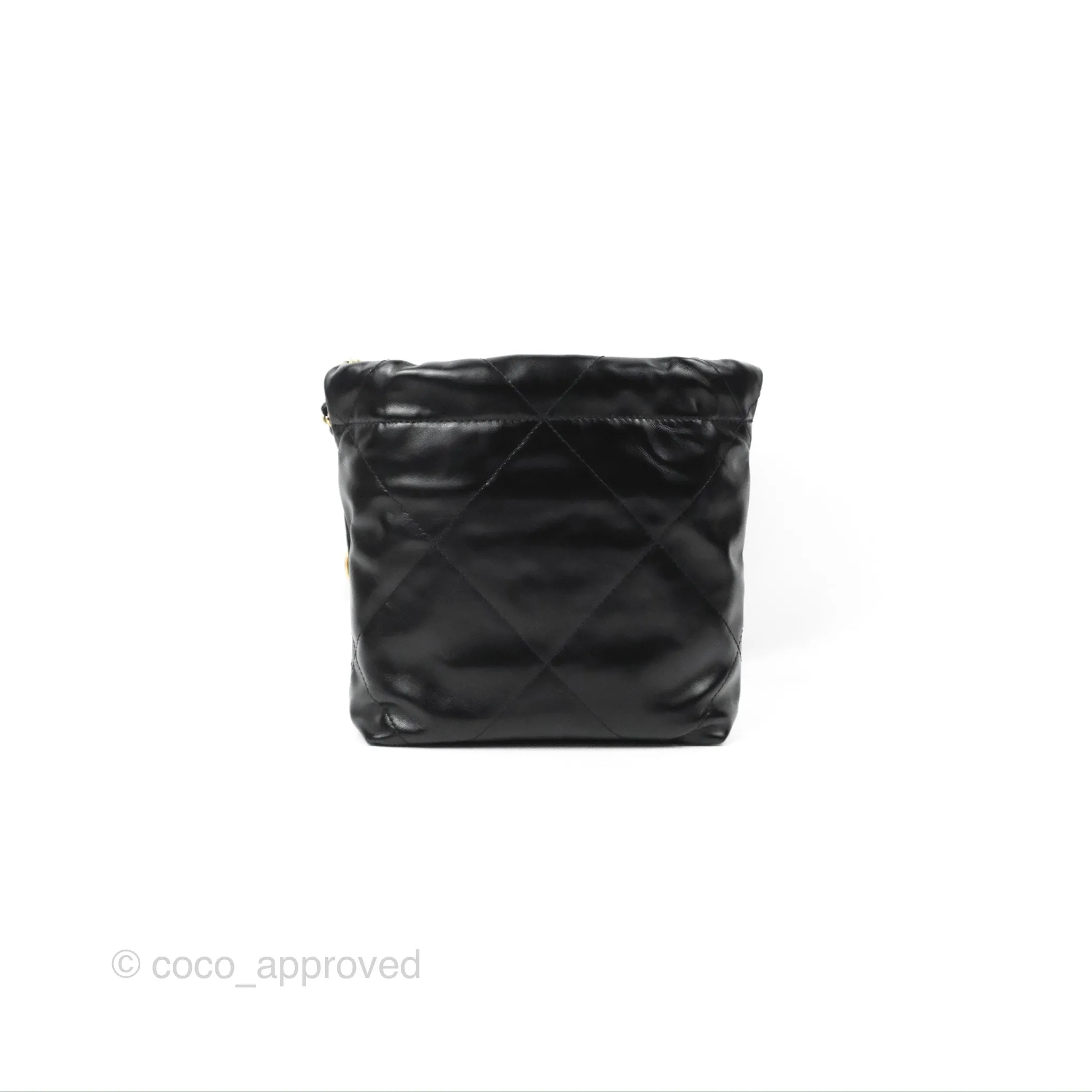Chanel 22 Mini Bag Black Crumpled Calfskin