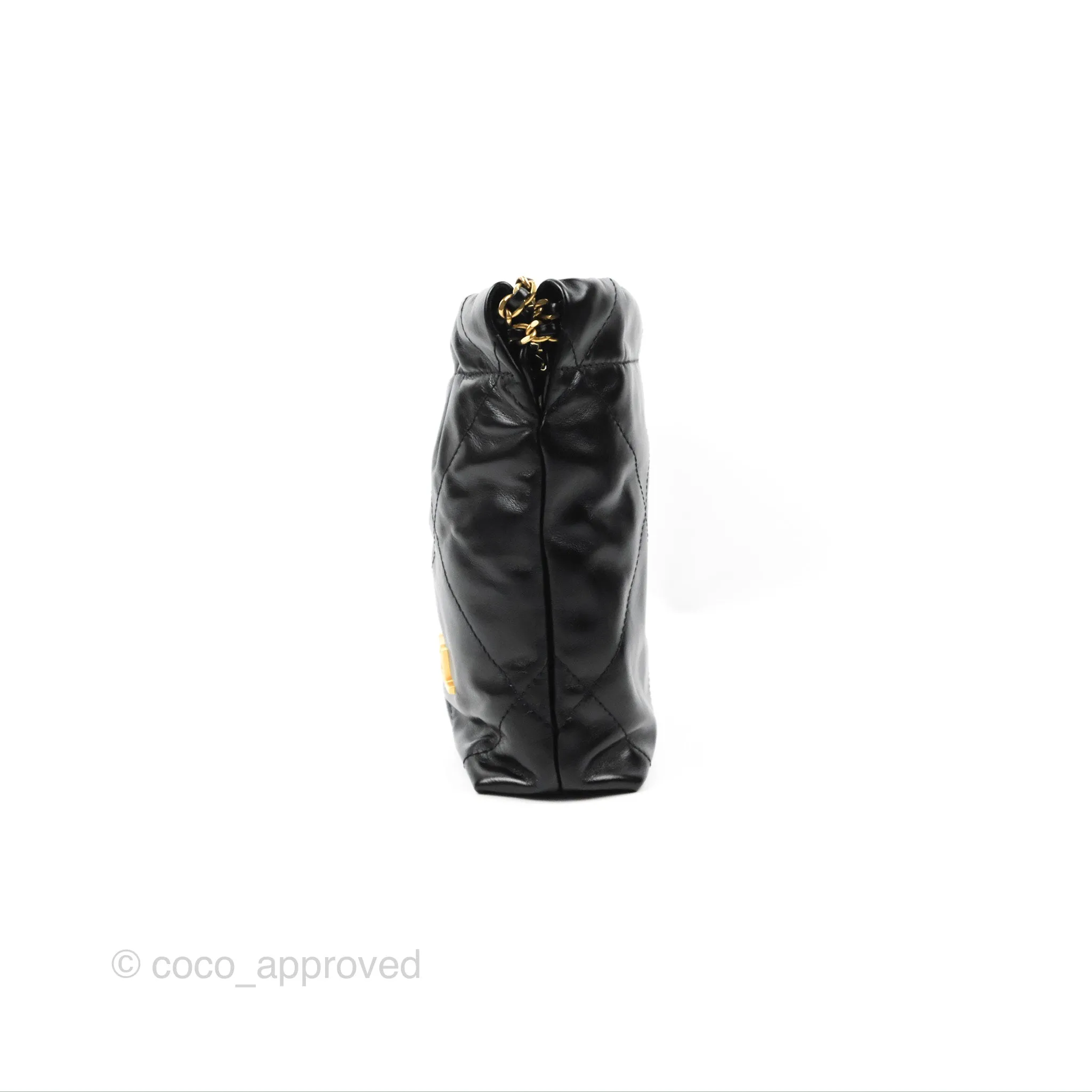 Chanel 22 Mini Bag Black Crumpled Calfskin