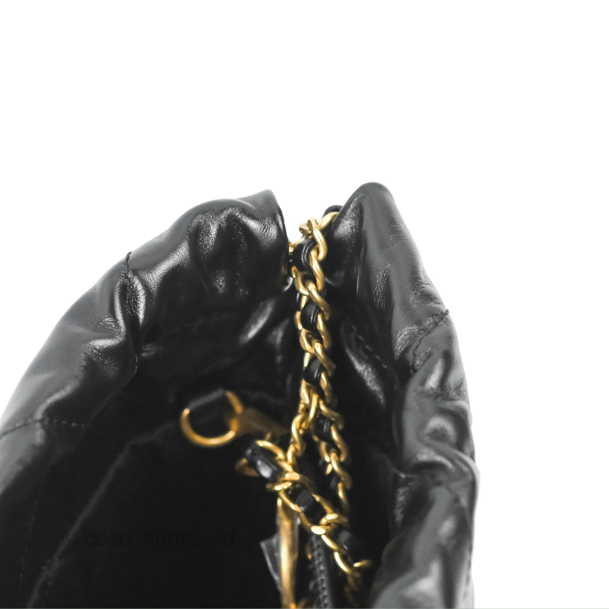 Chanel 22 Mini Bag Black Crumpled Calfskin