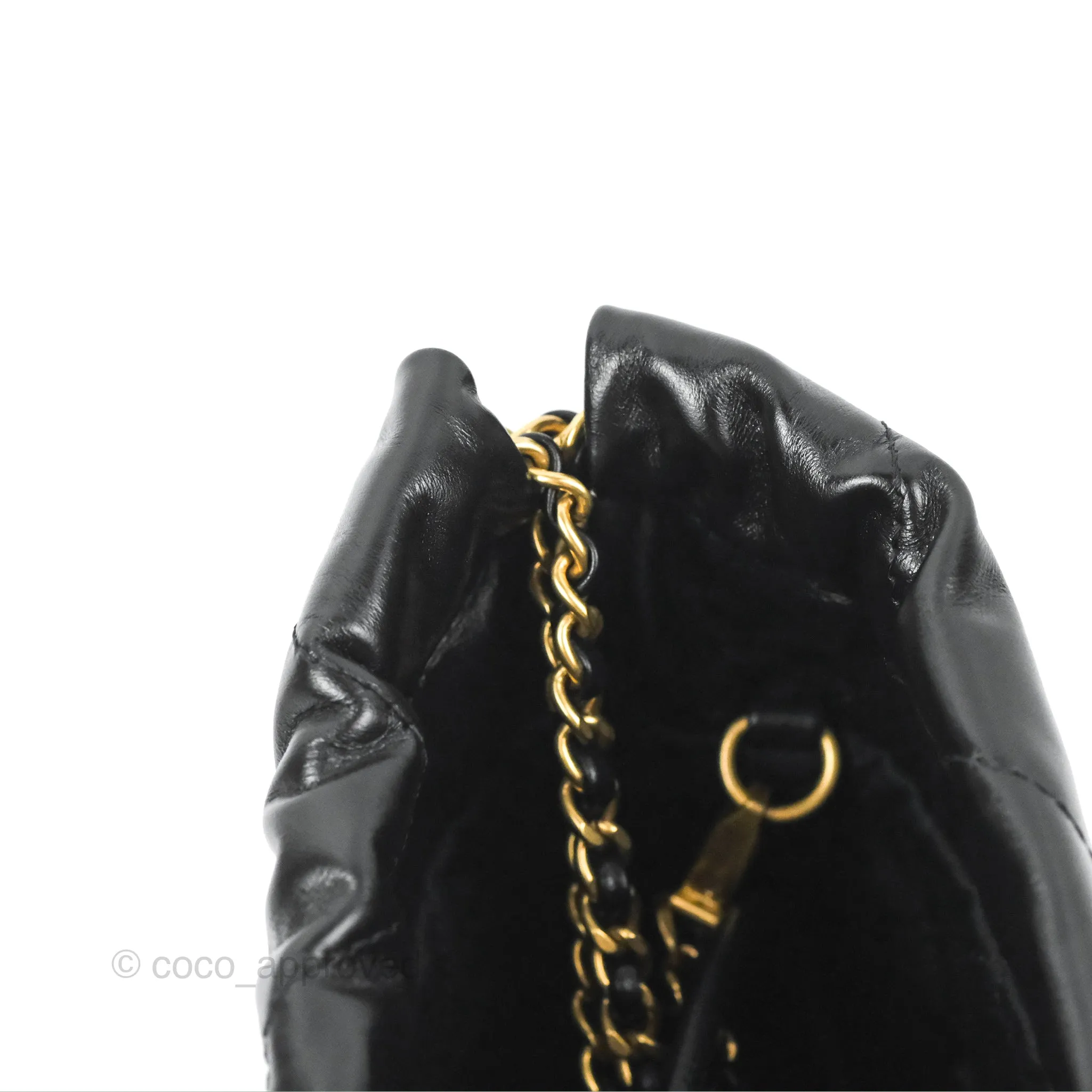 Chanel 22 Mini Bag Black Crumpled Calfskin