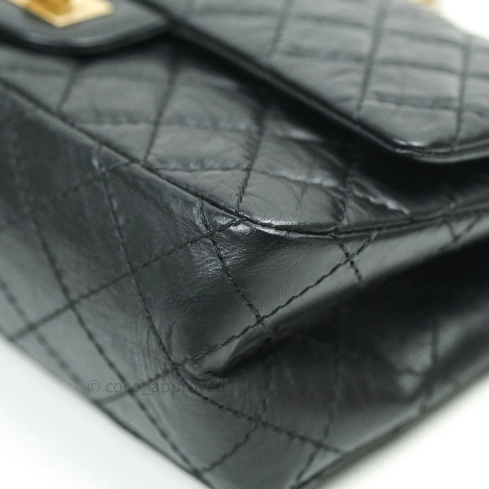 Chanel 2.55 Reissue Aged Calfskin 225 Flap Black Gold Hardware
