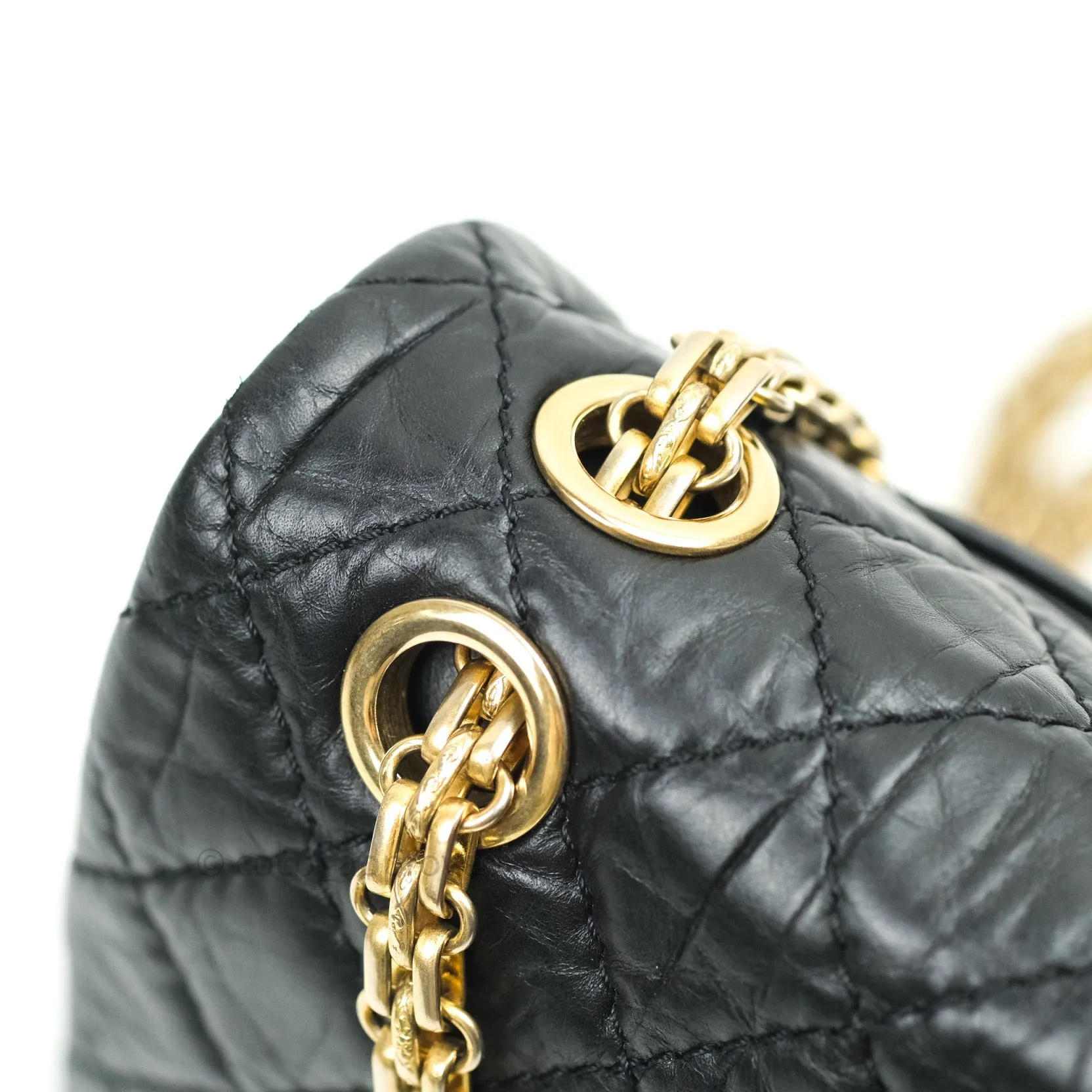 Chanel 2.55 Reissue Aged Calfskin 225 Flap Black Gold Hardware