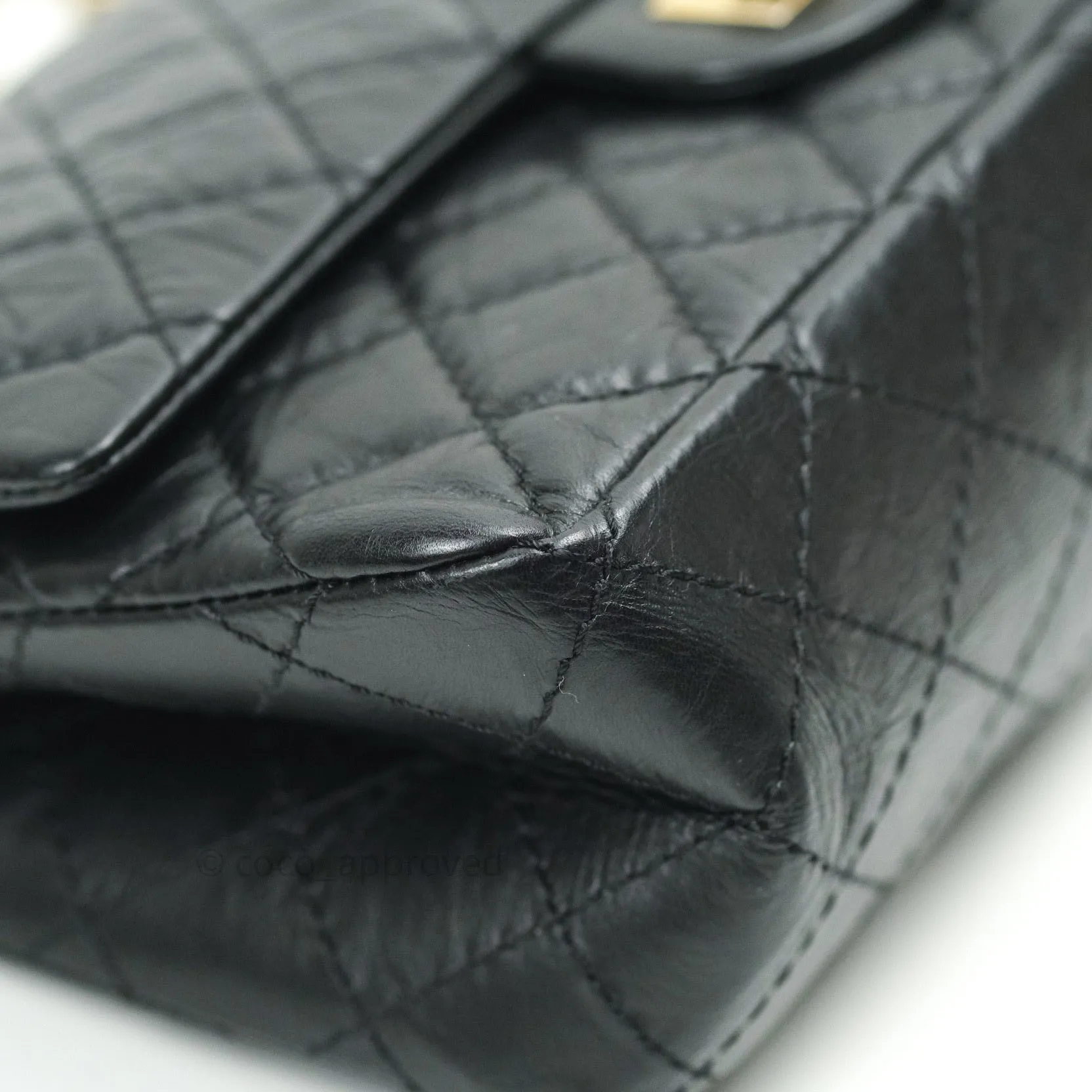 Chanel 2.55 Reissue Aged Calfskin 225 Flap Black Gold Hardware