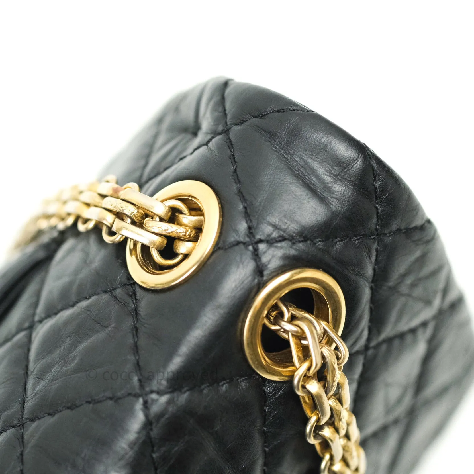 Chanel 2.55 Reissue Aged Calfskin 225 Flap Black Gold Hardware