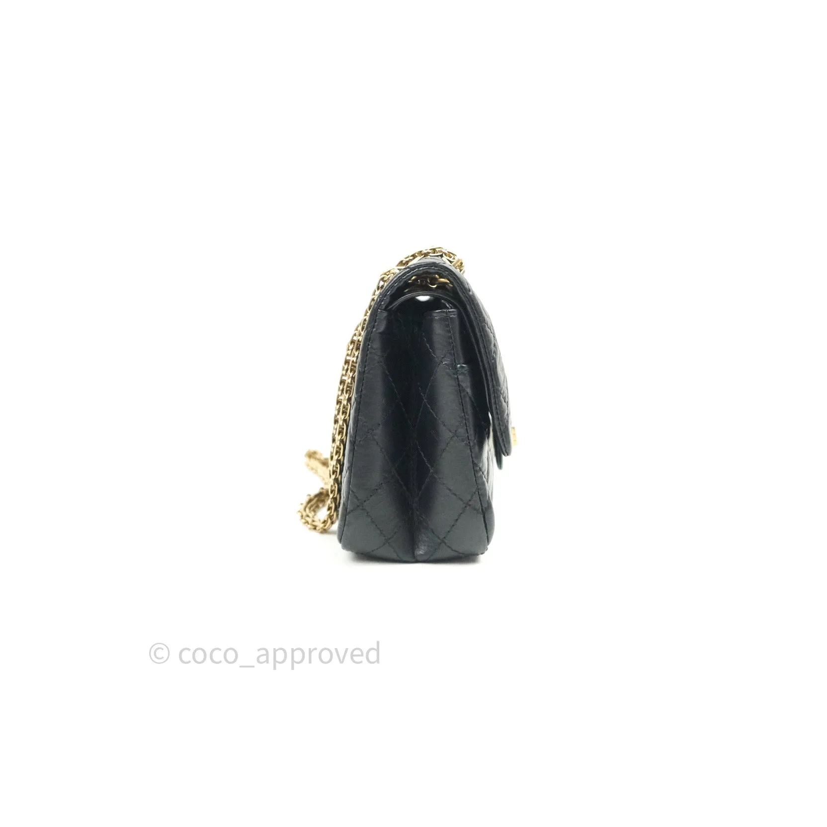 Chanel 2.55 Reissue Aged Calfskin 225 Flap Black Gold Hardware