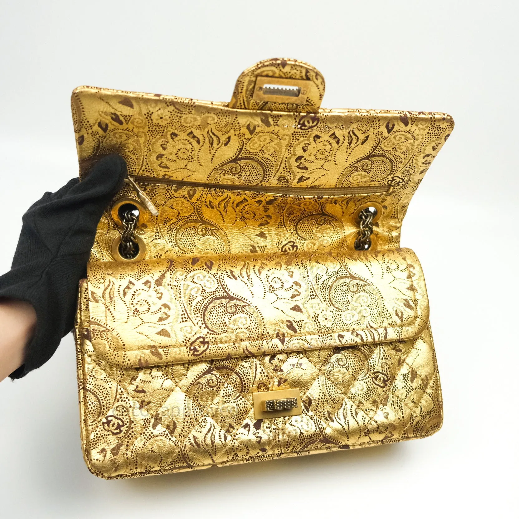Chanel 2.55 Reissue Paris-Moscow Quilted Metallic Hand Painted Leather