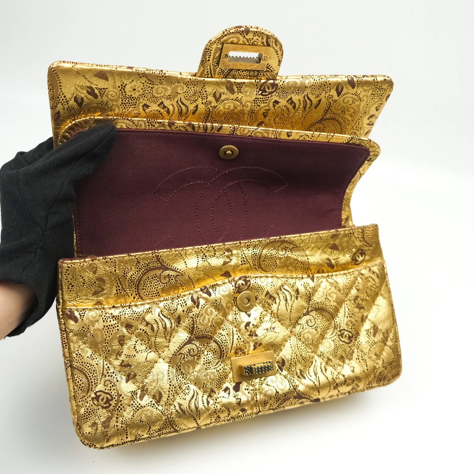 Chanel 2.55 Reissue Paris-Moscow Quilted Metallic Hand Painted Leather