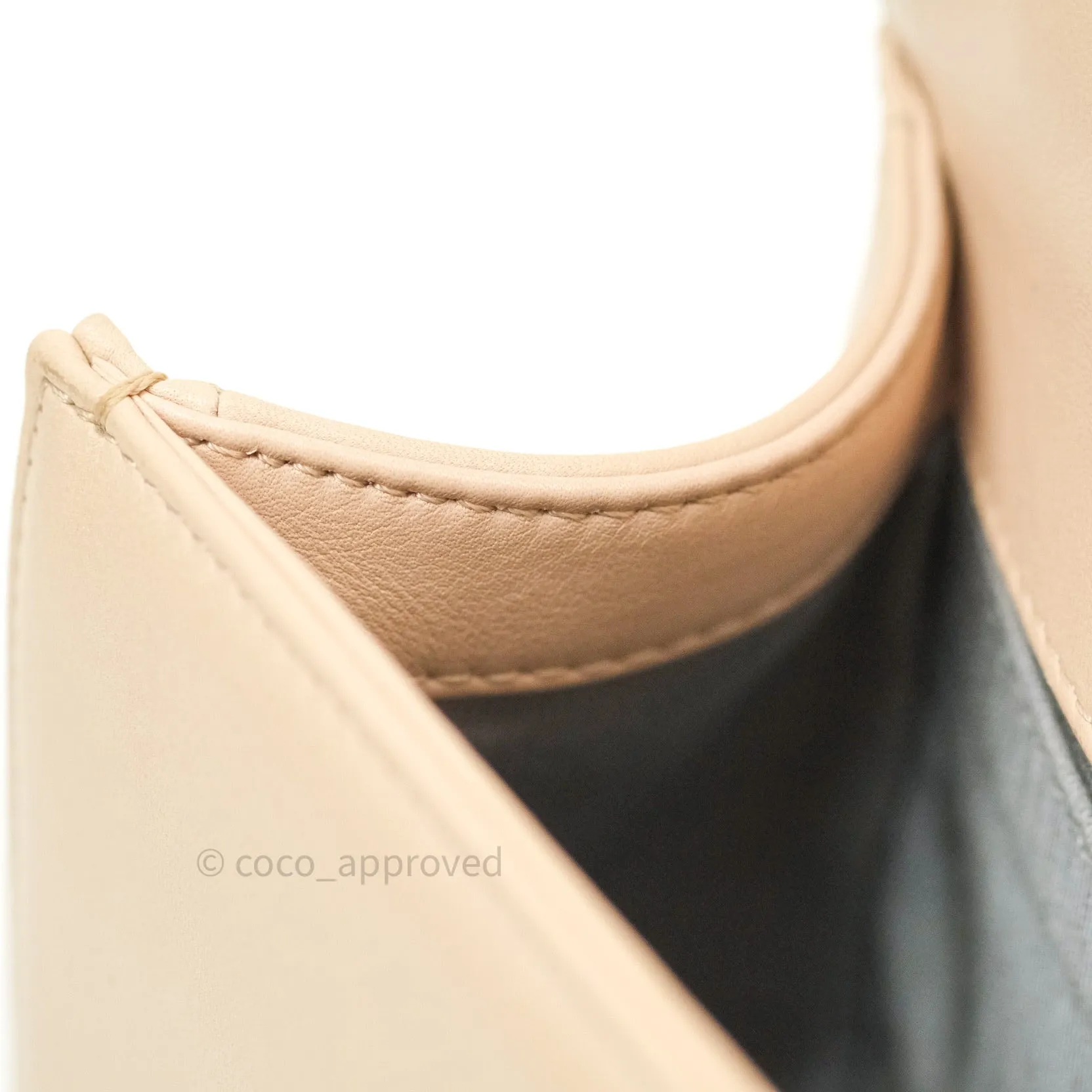 Chanel Boy Chevron Medium Beige Calfskin Silver Hardware