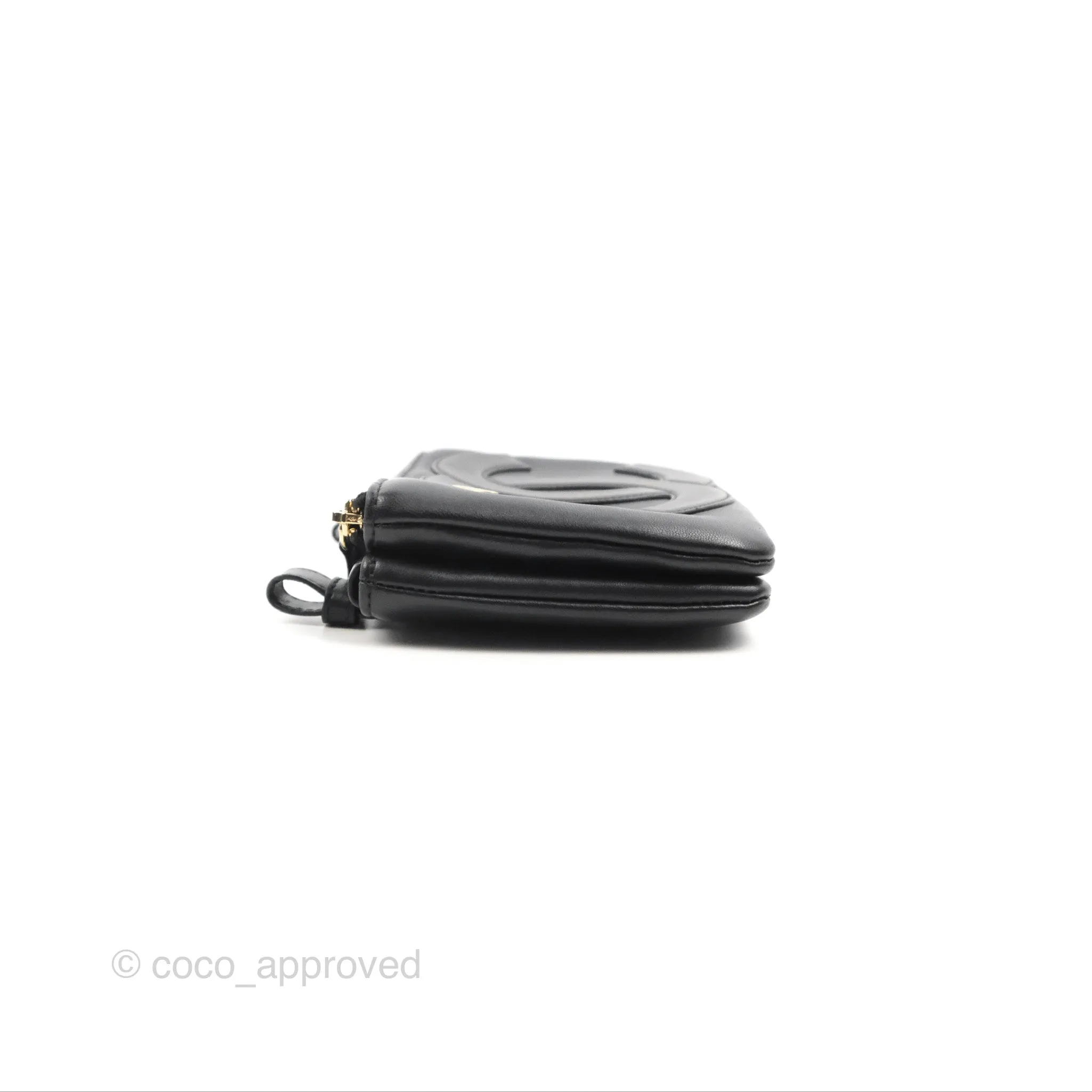 Chanel CC Mania Waist Belt Bag Black Lambskin Gold Hardware