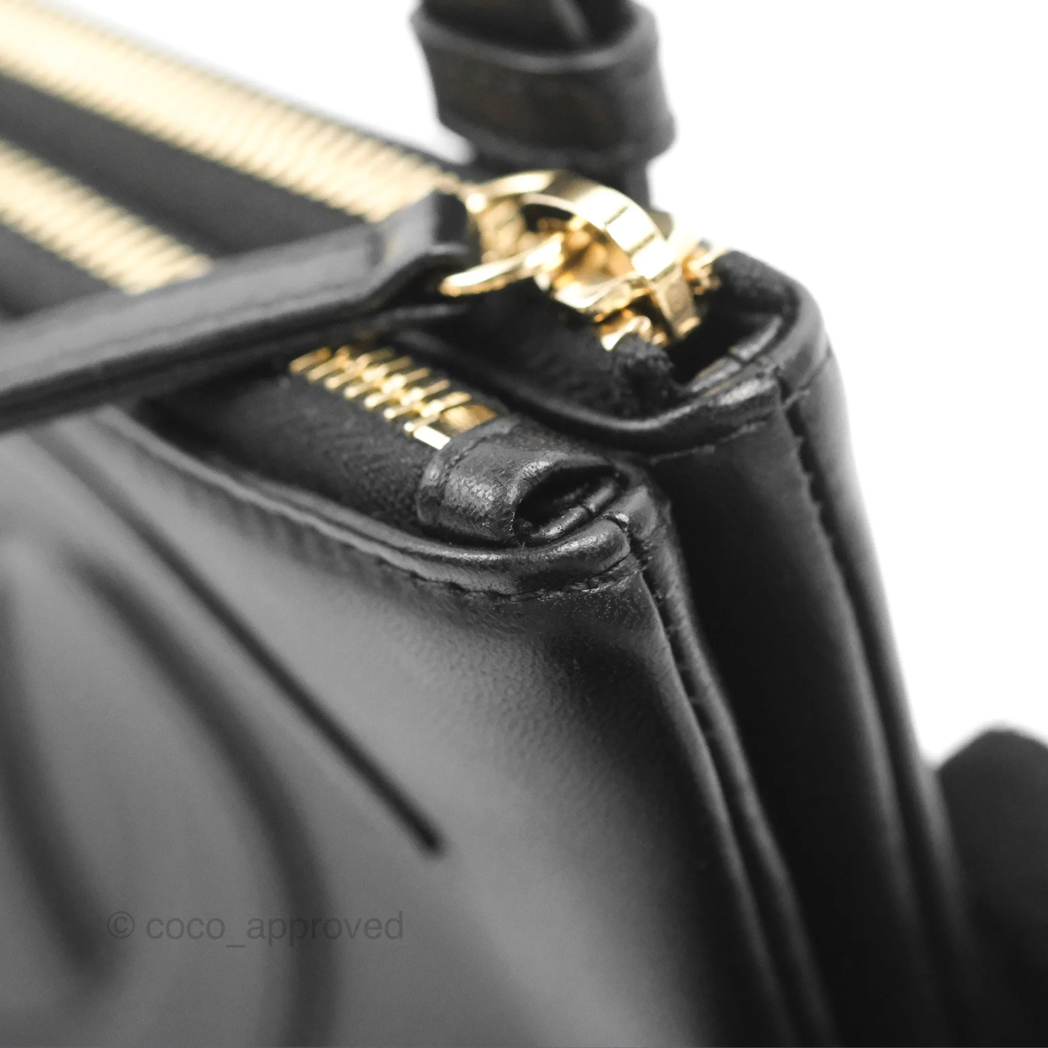 Chanel CC Mania Waist Belt Bag Black Lambskin Gold Hardware