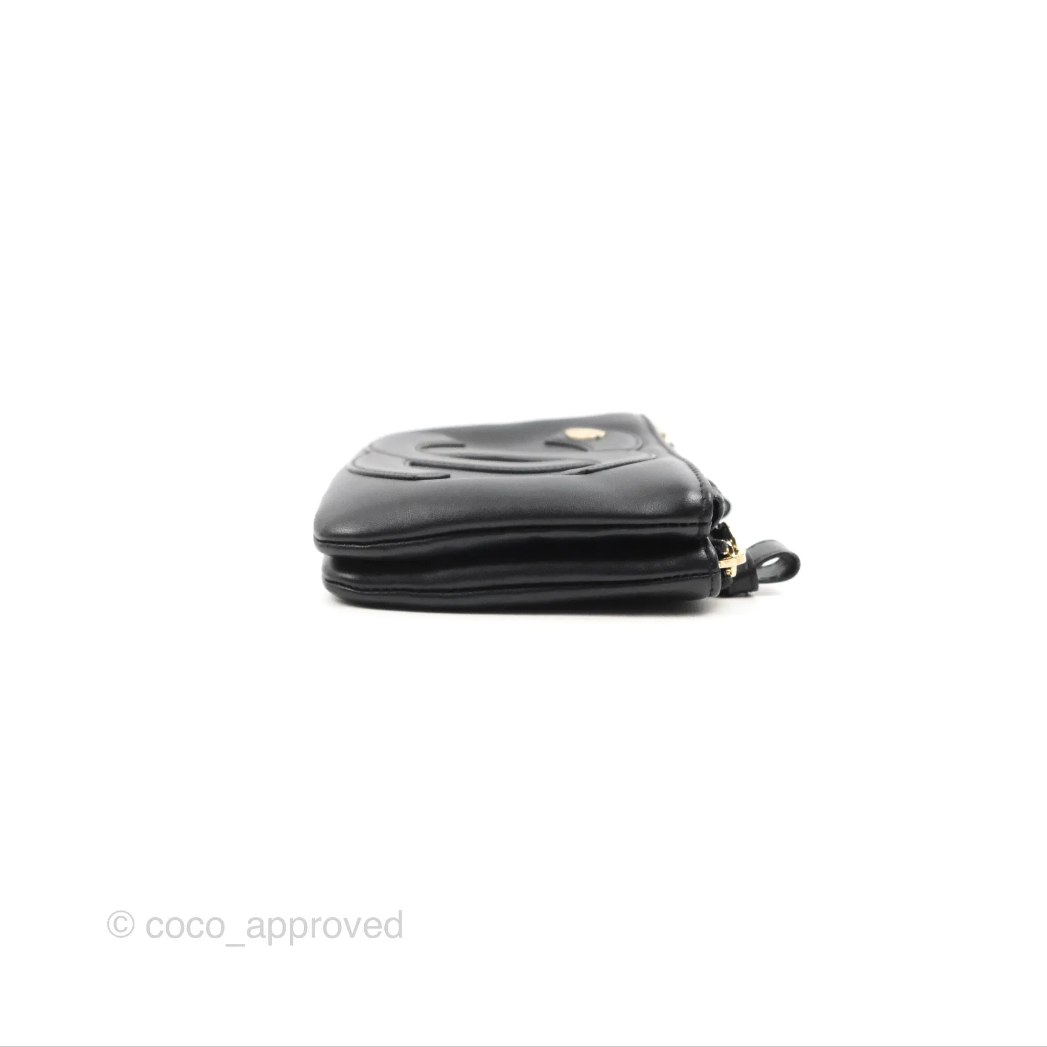 Chanel CC Mania Waist Belt Bag Black Lambskin Gold Hardware