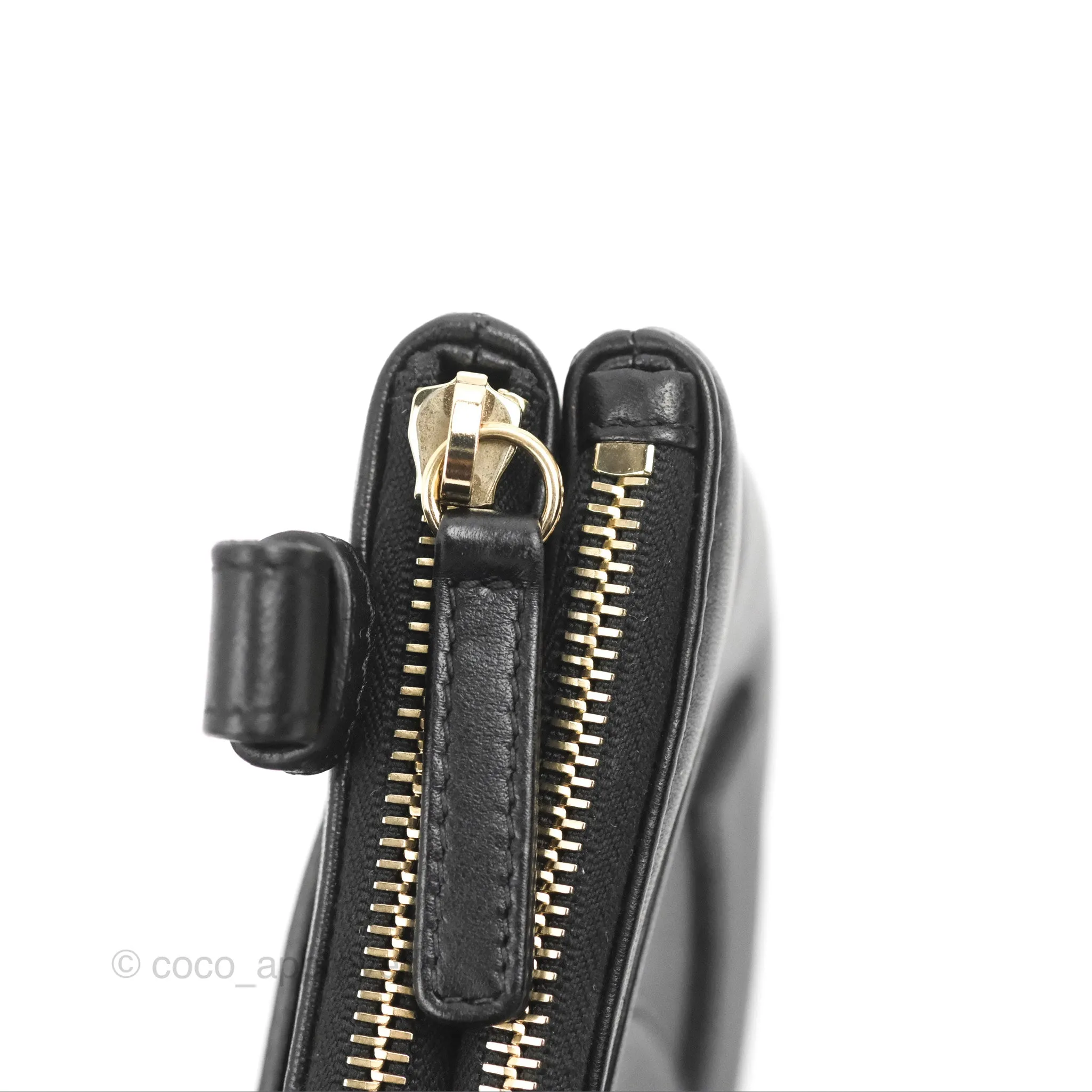 Chanel CC Mania Waist Belt Bag Black Lambskin Gold Hardware