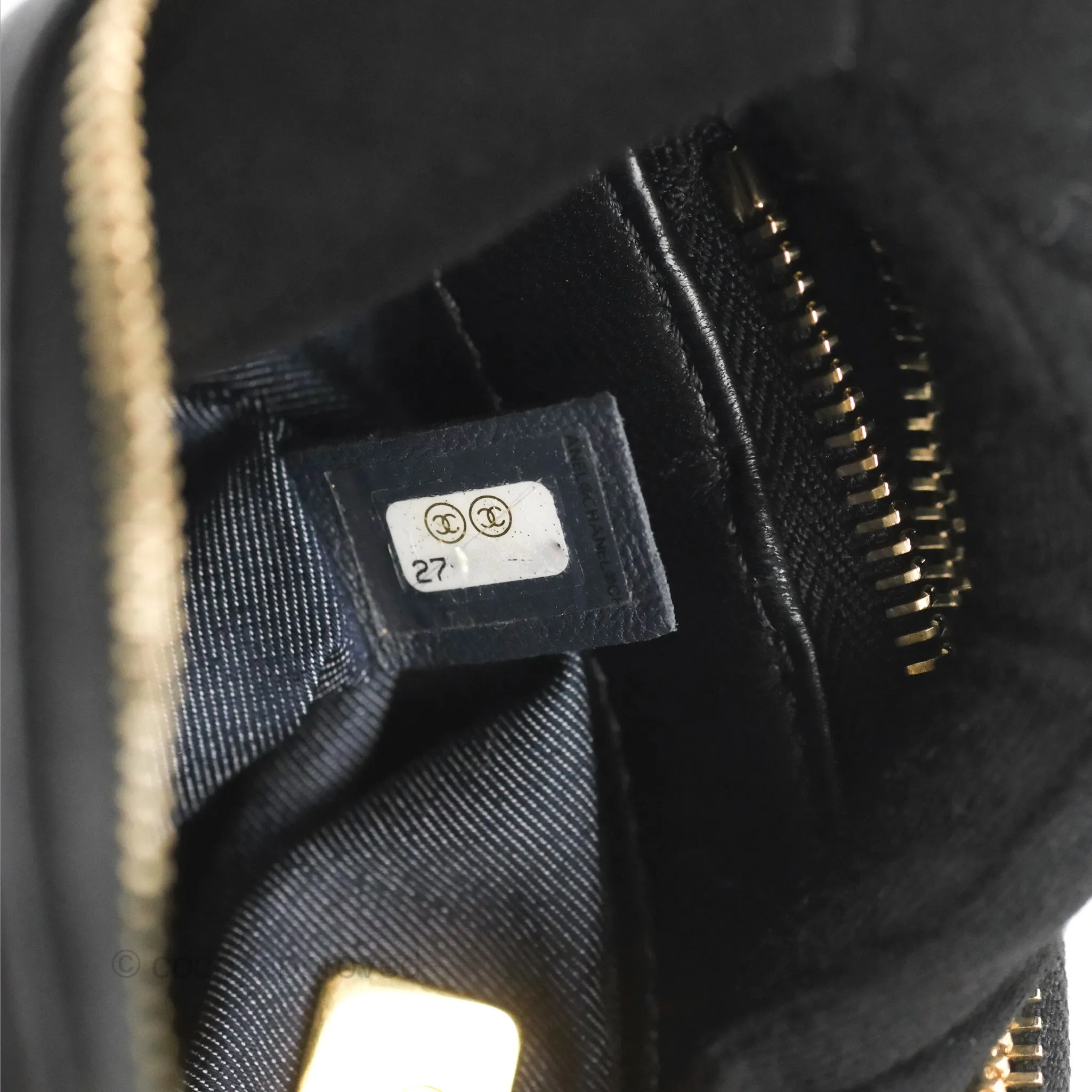 Chanel CC Mania Waist Belt Bag Black Lambskin Gold Hardware