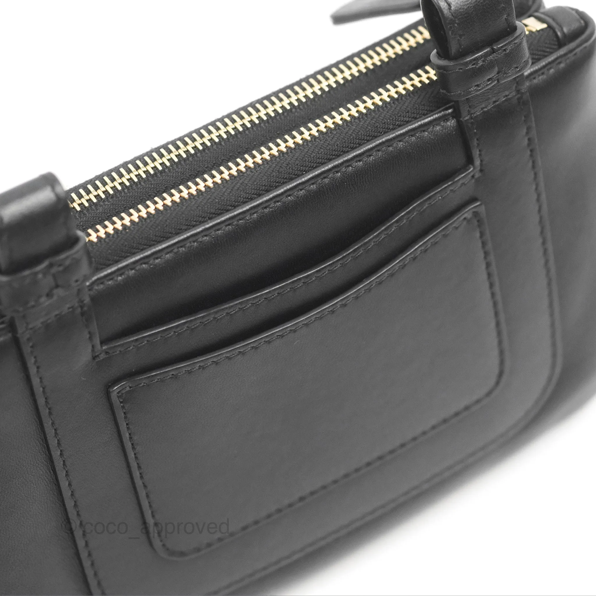 Chanel CC Mania Waist Belt Bag Black Lambskin Gold Hardware