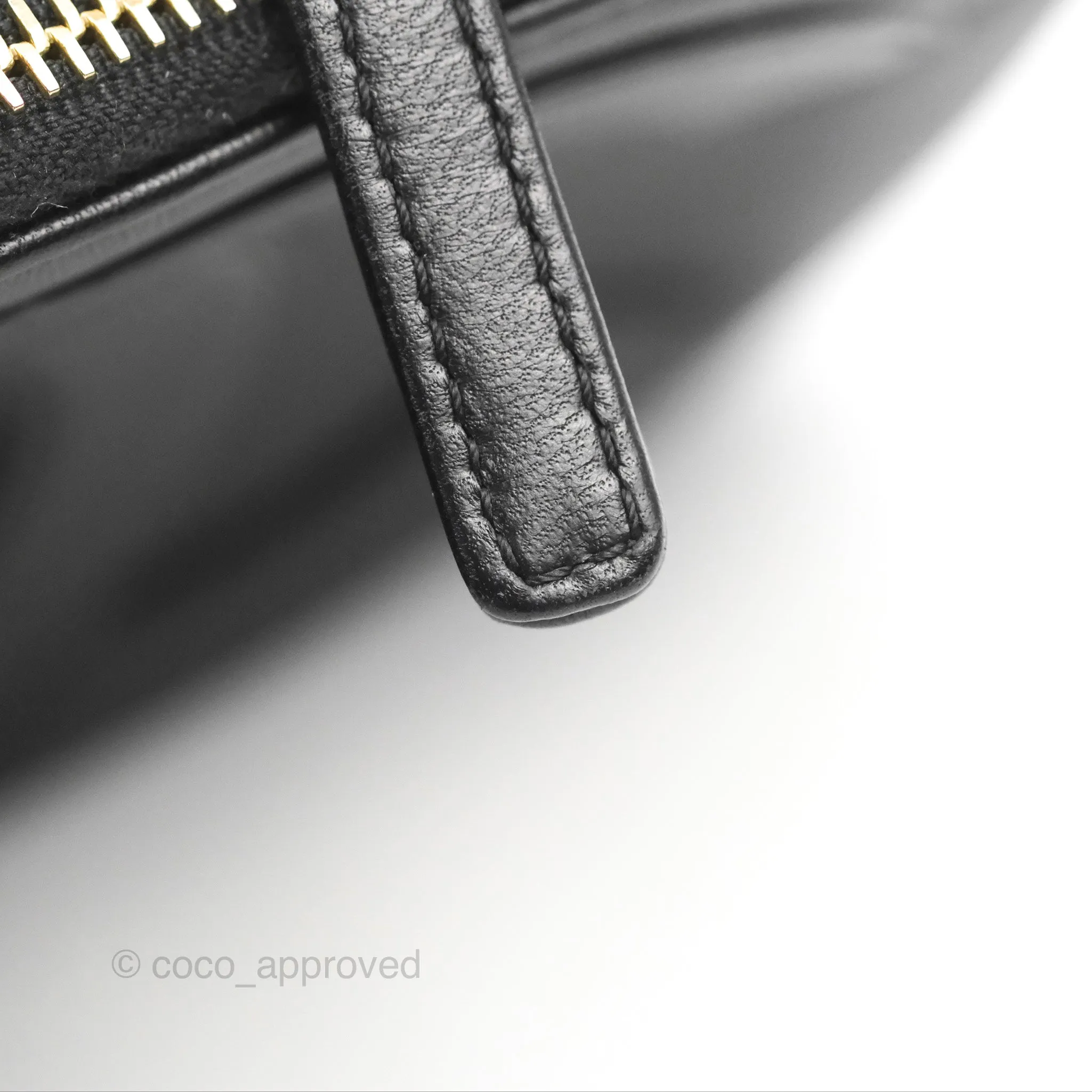 Chanel CC Mania Waist Belt Bag Black Lambskin Gold Hardware