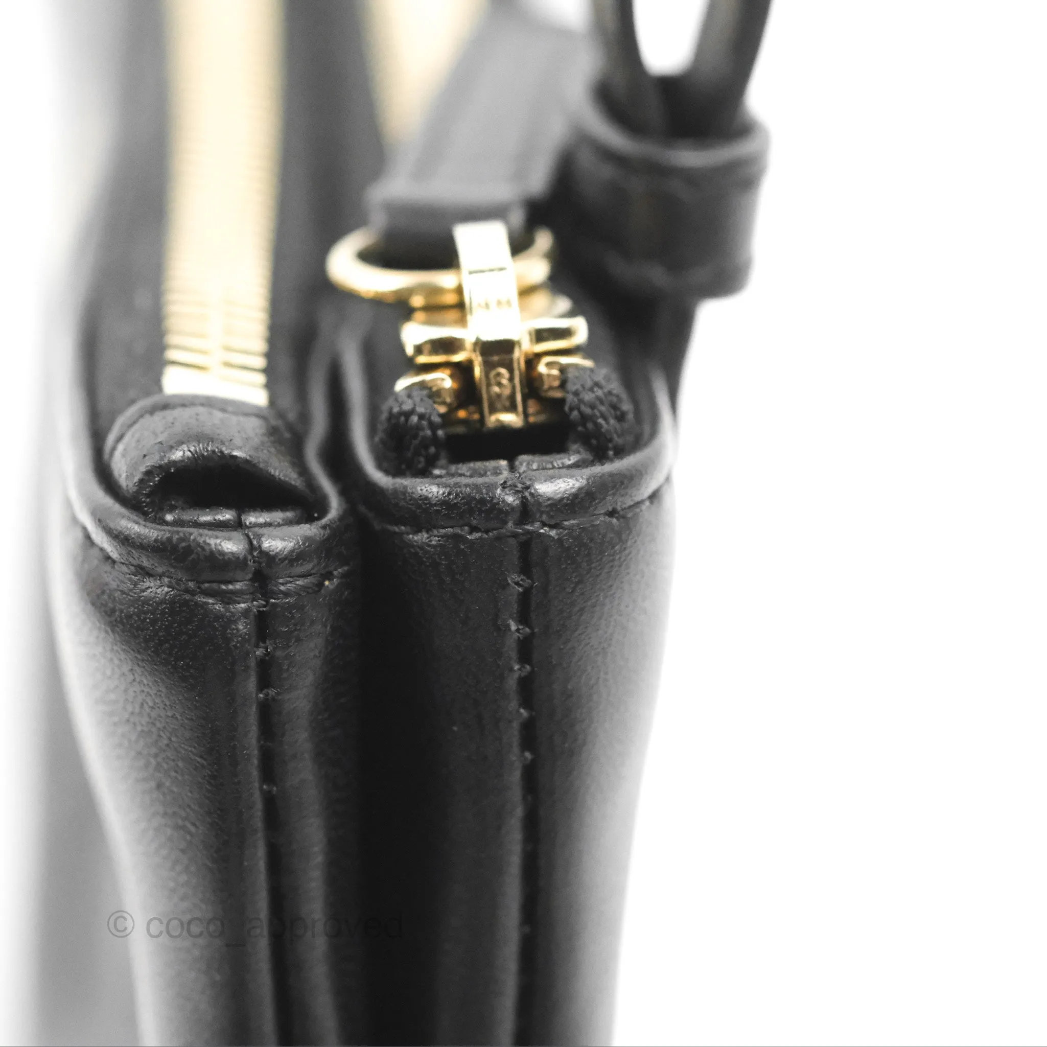 Chanel CC Mania Waist Belt Bag Black Lambskin Gold Hardware