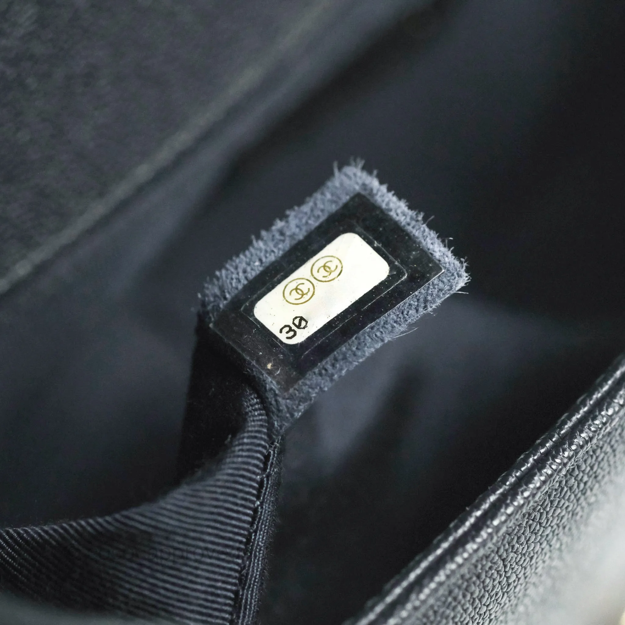 Chanel Chevron Medium Boy Dark Navy Caviar Gold Hardware