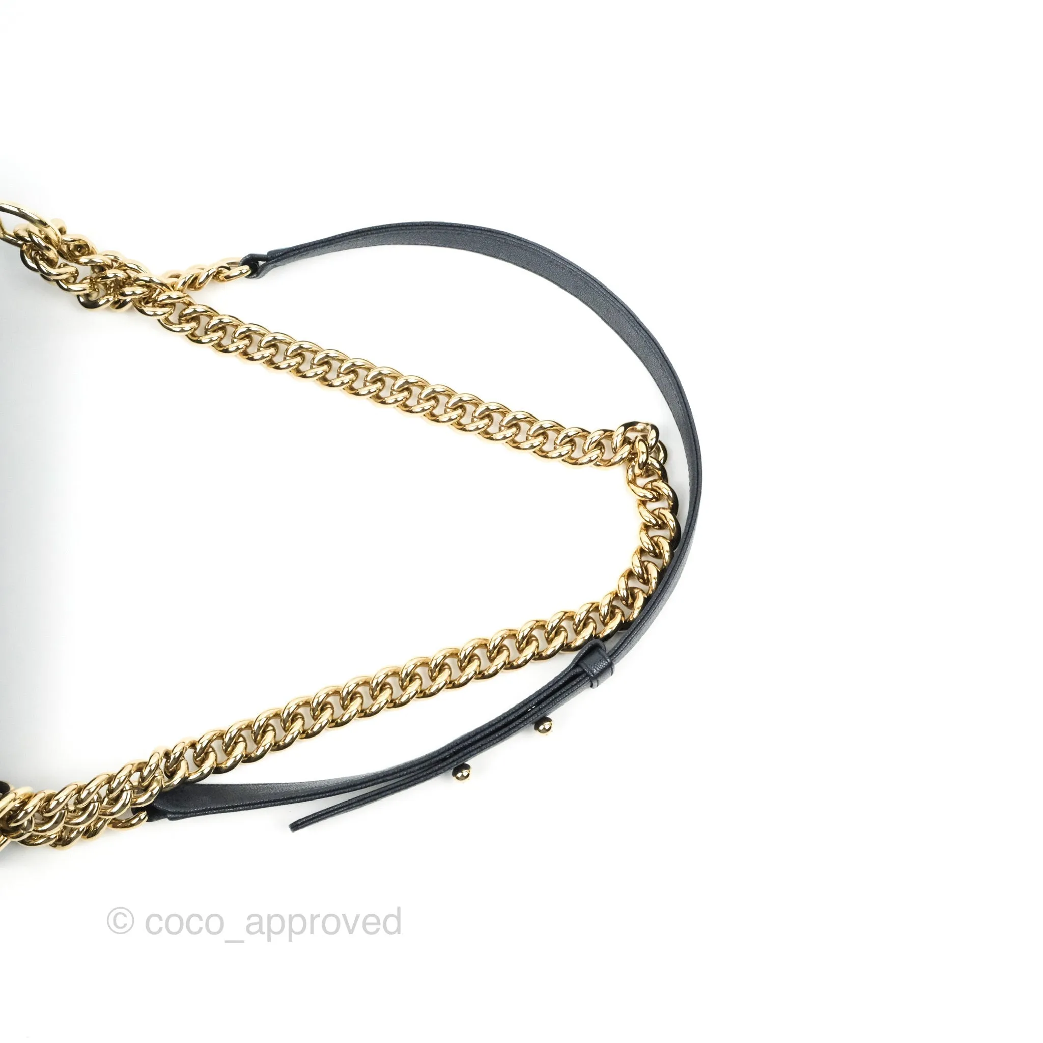 Chanel Chevron Medium Boy Dark Navy Caviar Gold Hardware