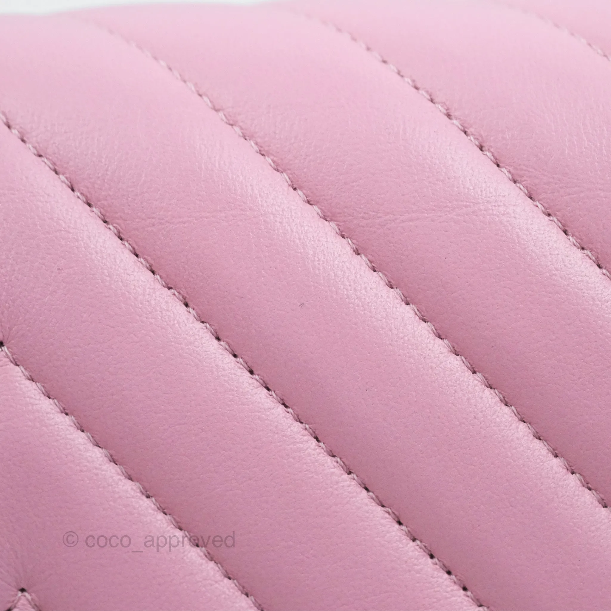 Chanel Chevron Medium Boy Pink Calfskin Gold Hardware