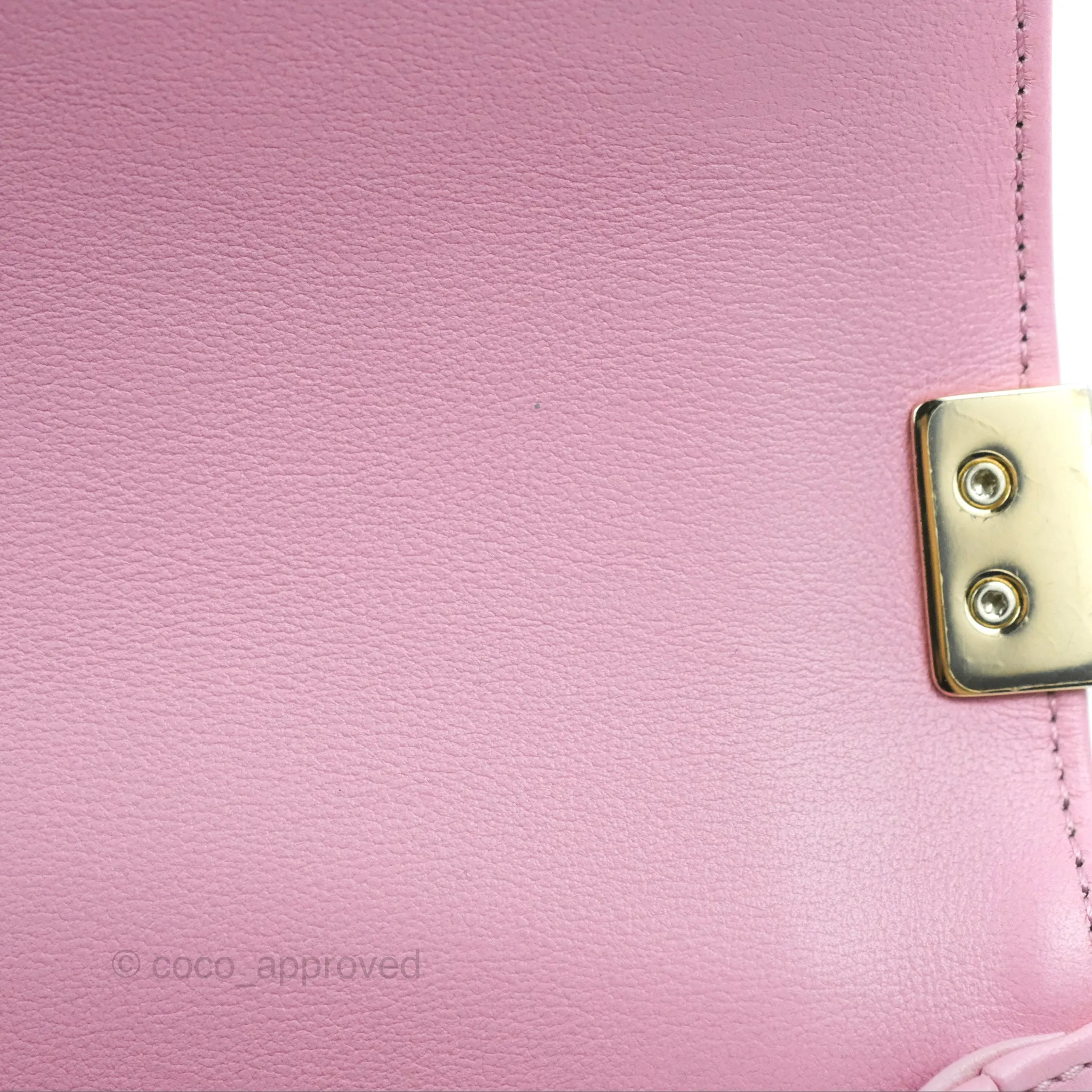 Chanel Chevron Medium Boy Pink Calfskin Gold Hardware