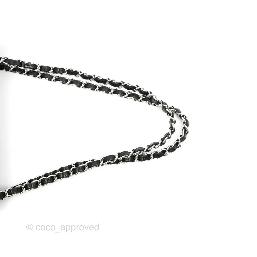 Chanel Classic M/L Medium Flap Quilted Black Caviar Silver Hardware