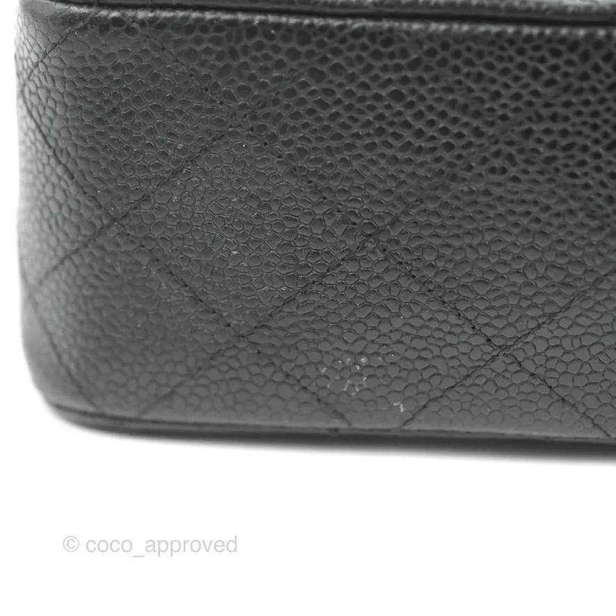 Chanel Classic M/L Medium Flap Quilted Black Caviar Silver Hardware
