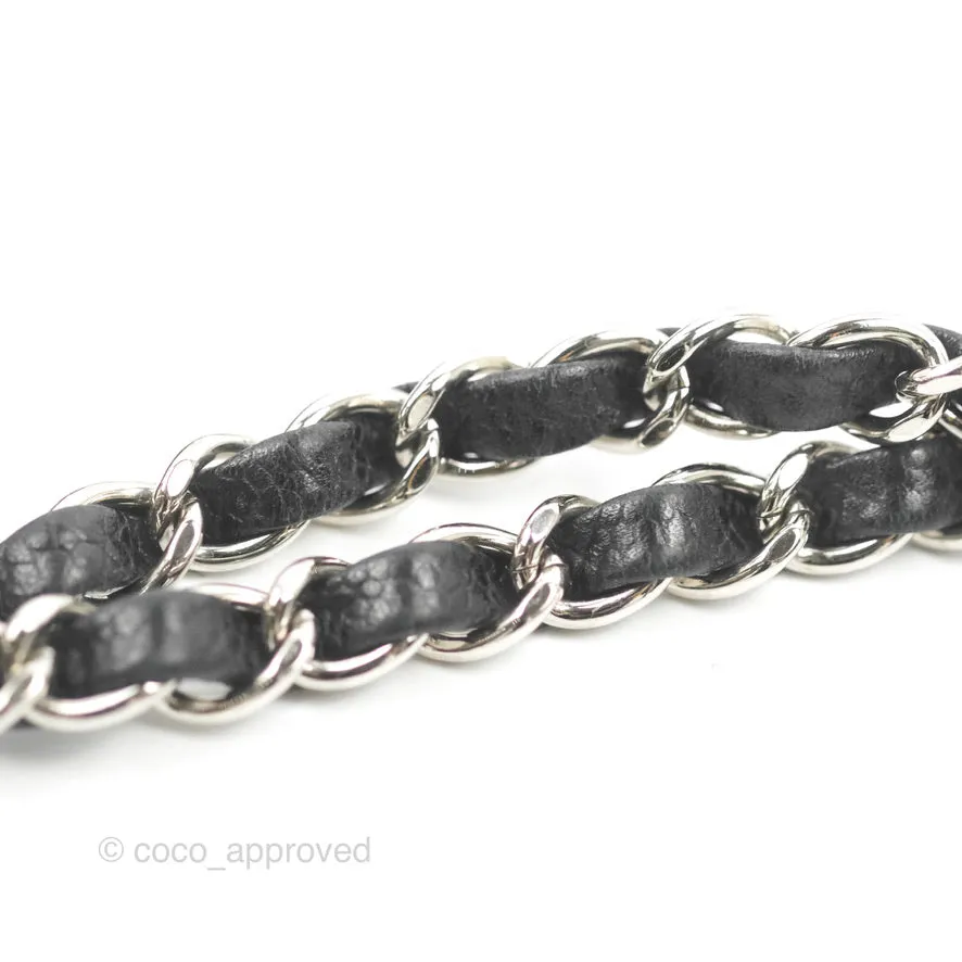 Chanel Classic M/L Medium Flap Quilted Black Caviar Silver Hardware
