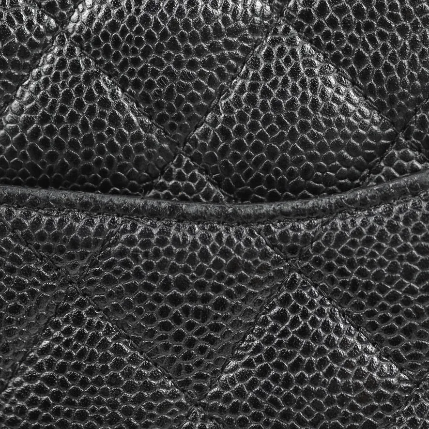 Chanel Classic M/L Medium Flap Quilted Black Caviar Silver Hardware