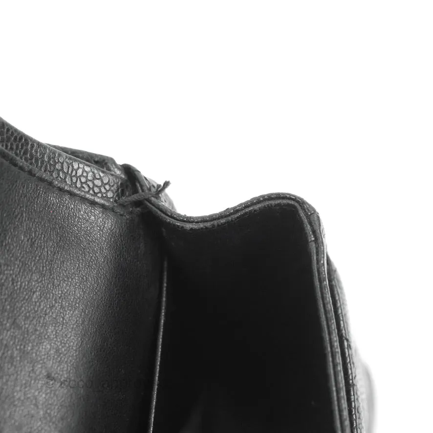 Chanel Classic M/L Medium Flap Quilted Black Caviar Silver Hardware