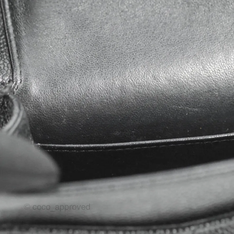 Chanel Classic M/L Medium Flap Quilted Black Caviar Silver Hardware