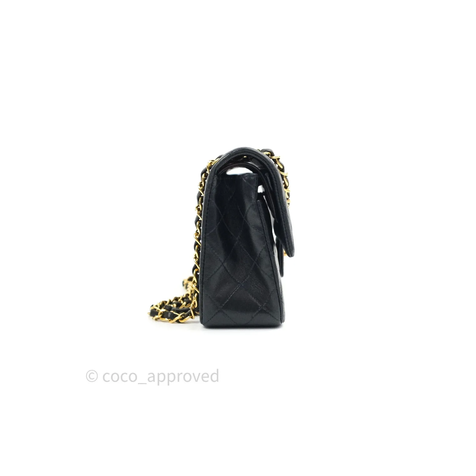 Chanel Classic Vintage Small S/M Flap Black Lambskin 24K Gold Hardware