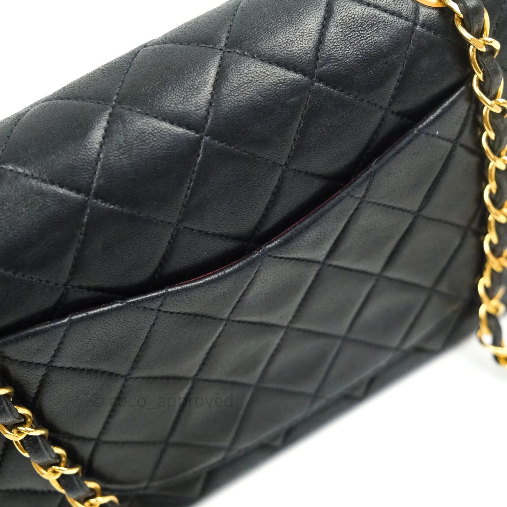 Chanel Classic Vintage Small S/M Flap Black Lambskin 24K Gold Hardware