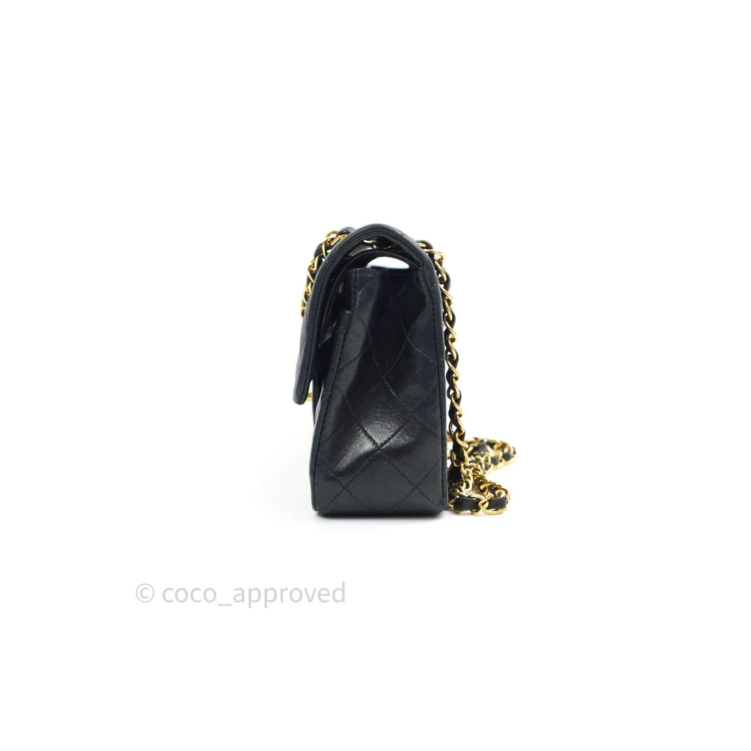 Chanel Classic Vintage Small S/M Flap Black Lambskin 24K Gold Hardware