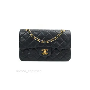 Chanel Classic Vintage Small S/M Flap Black Lambskin 24K Gold Hardware