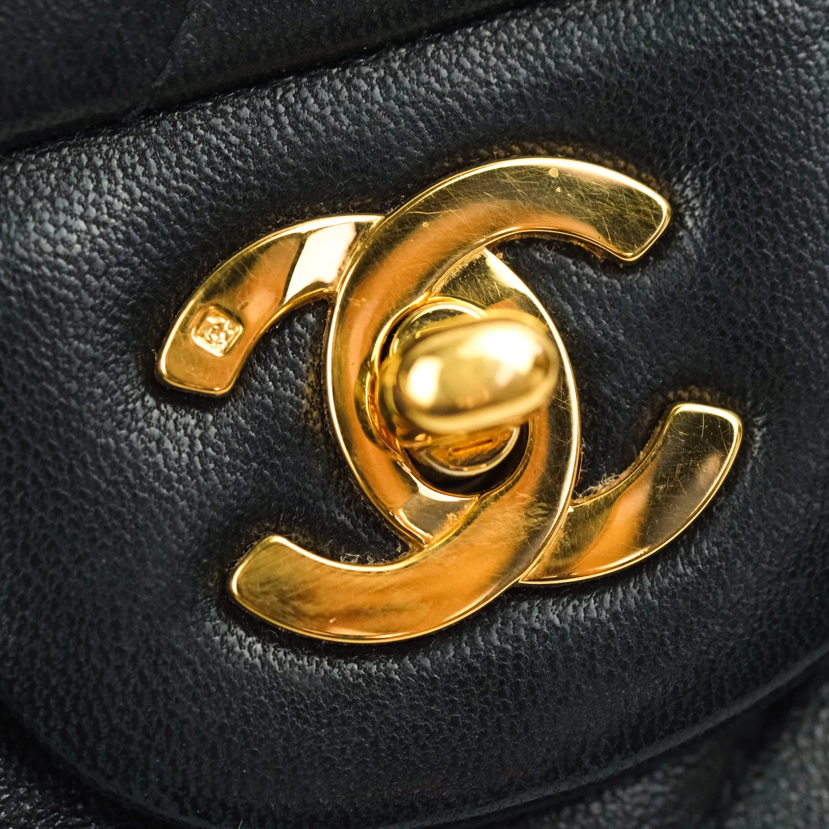 Chanel Classic Vintage Small S/M Flap Black Lambskin 24K Gold Hardware