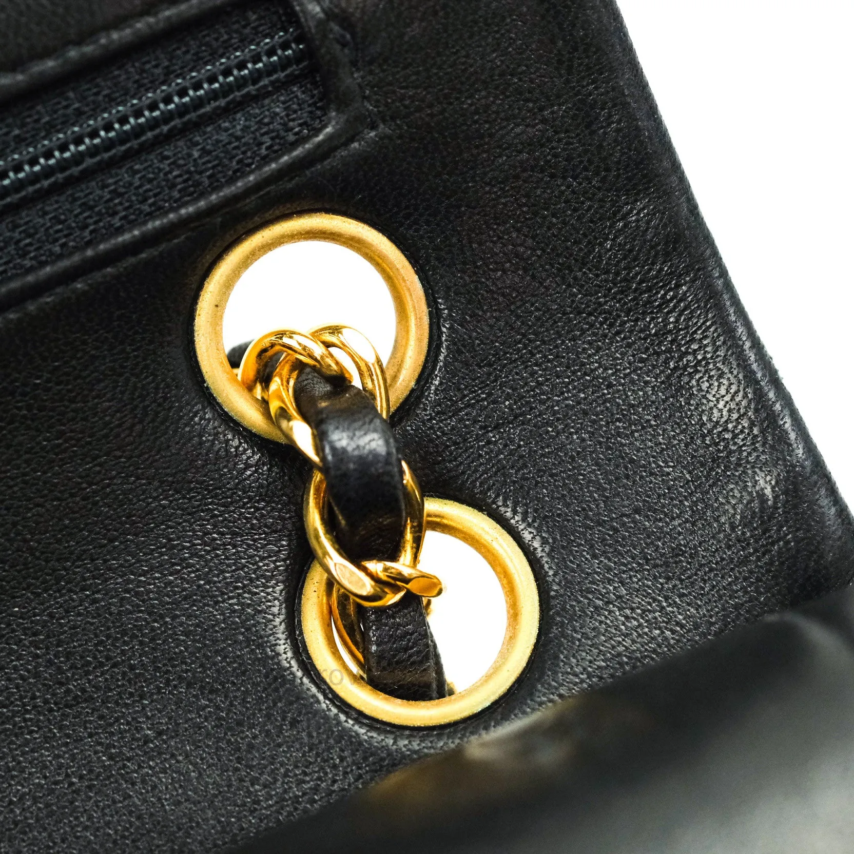 Chanel Classic Vintage Small S/M Flap Black Lambskin 24K Gold Hardware