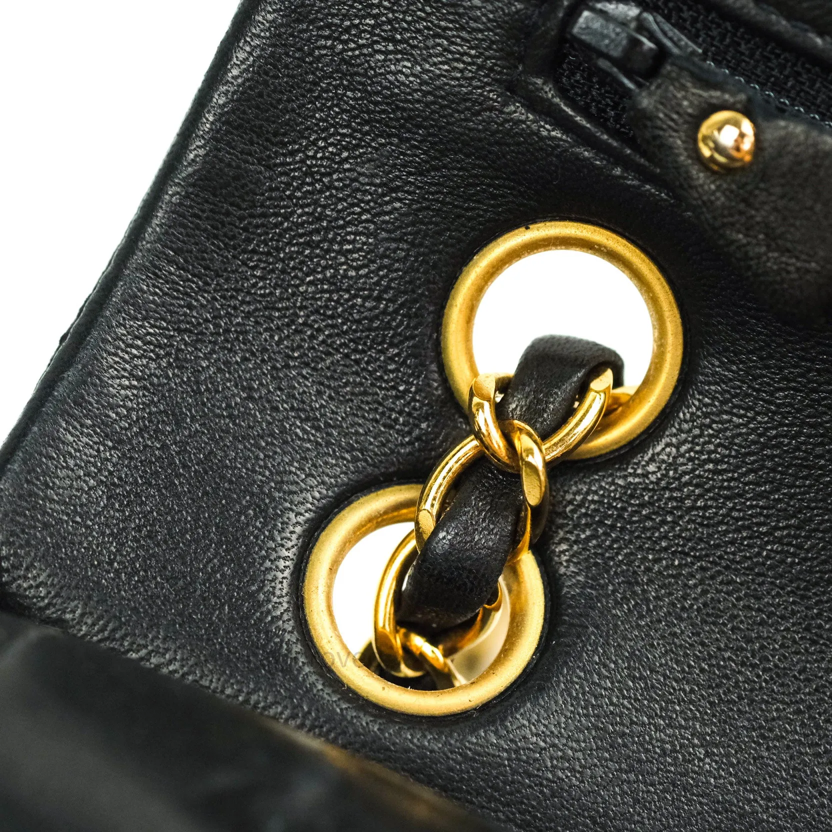 Chanel Classic Vintage Small S/M Flap Black Lambskin 24K Gold Hardware
