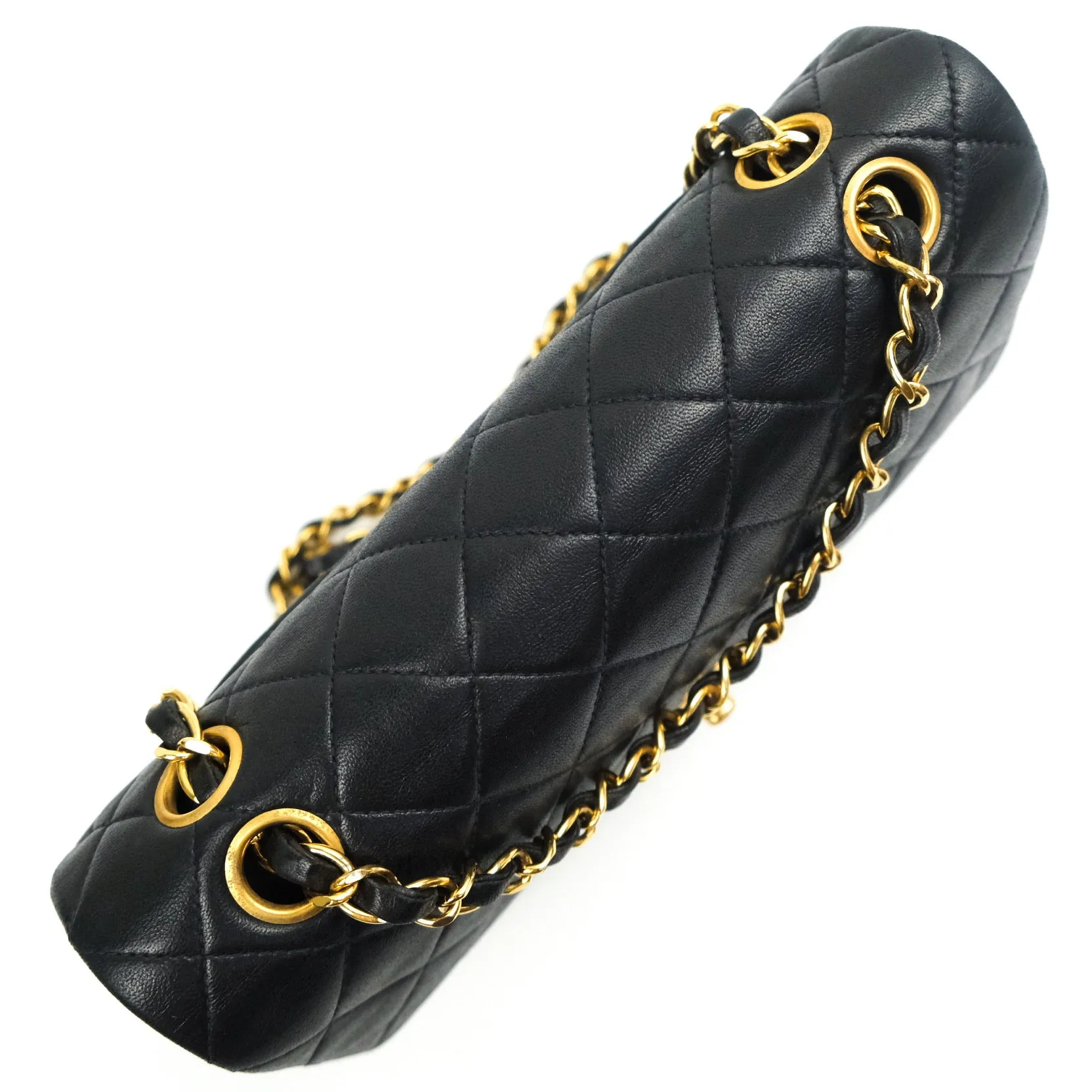Chanel Classic Vintage Small S/M Flap Black Lambskin 24K Gold Hardware