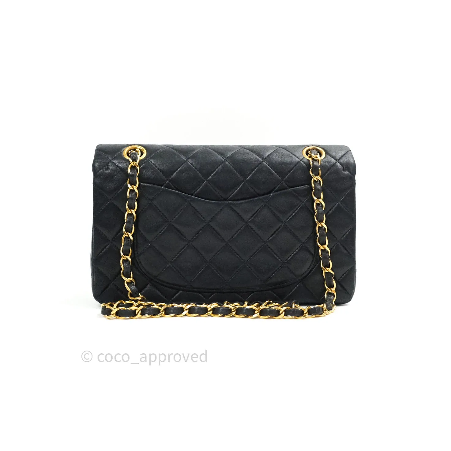 Chanel Classic Vintage Small S/M Flap Black Lambskin 24K Gold Hardware