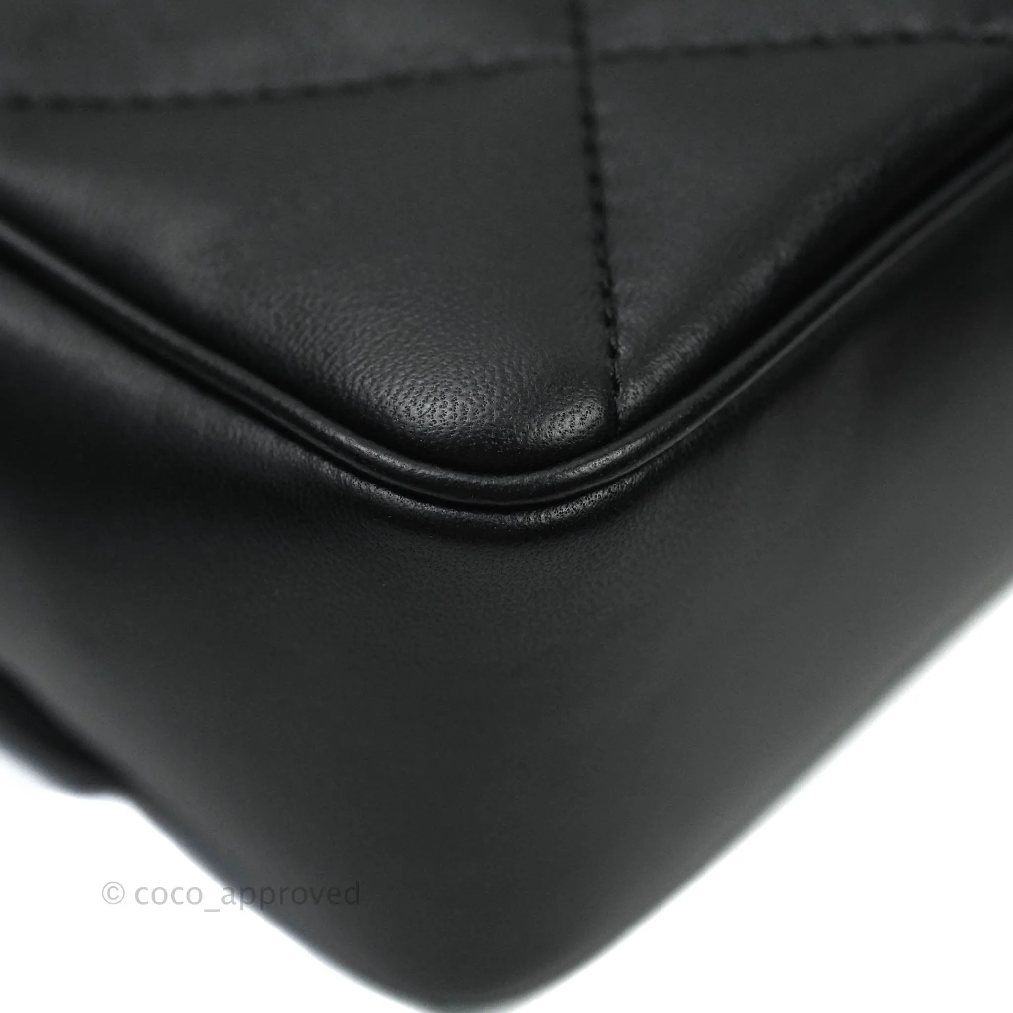 Chanel Easy Cherry Flap Bag With Handle Black Lambskin Gold Hardware 19K