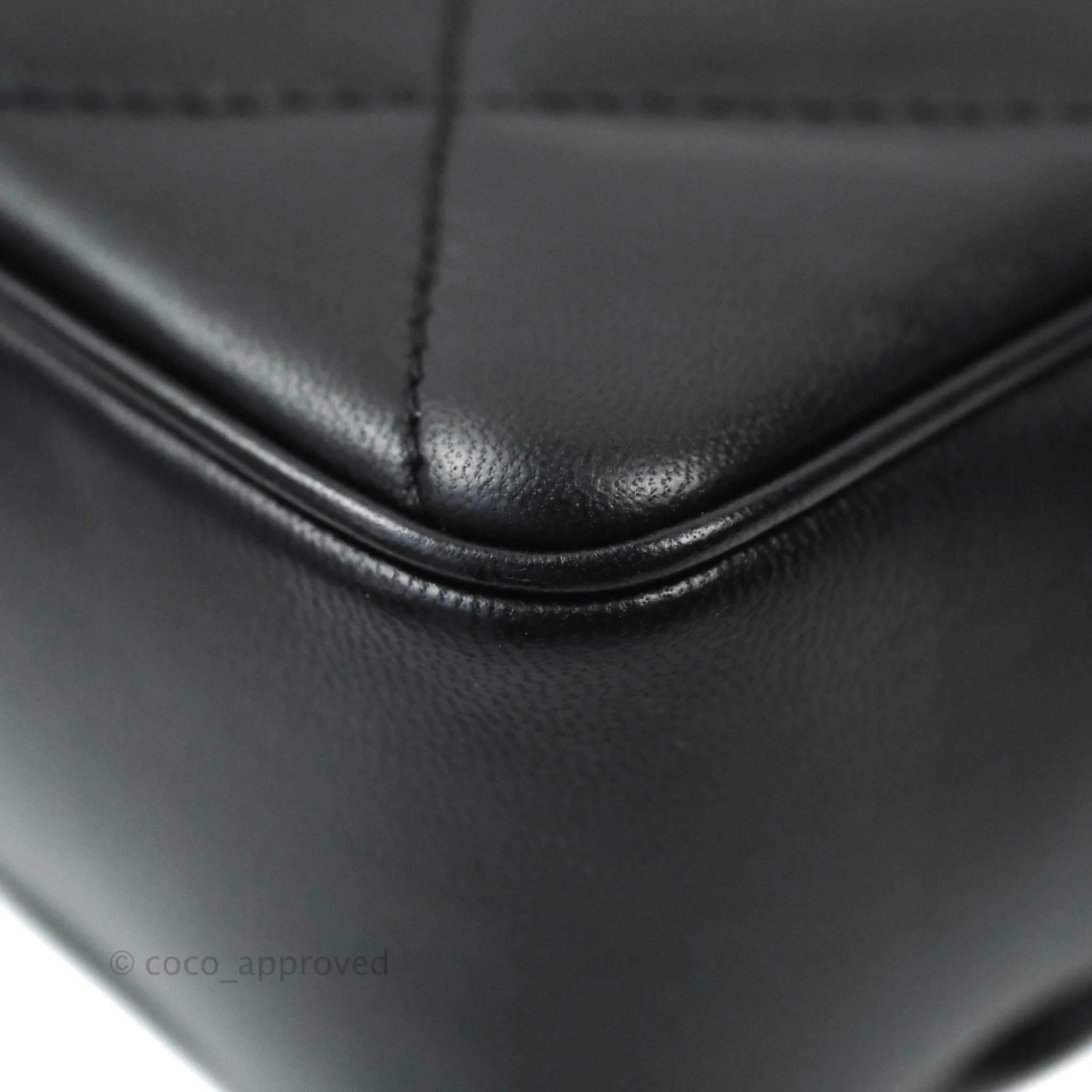 Chanel Easy Cherry Flap Bag With Handle Black Lambskin Gold Hardware 19K