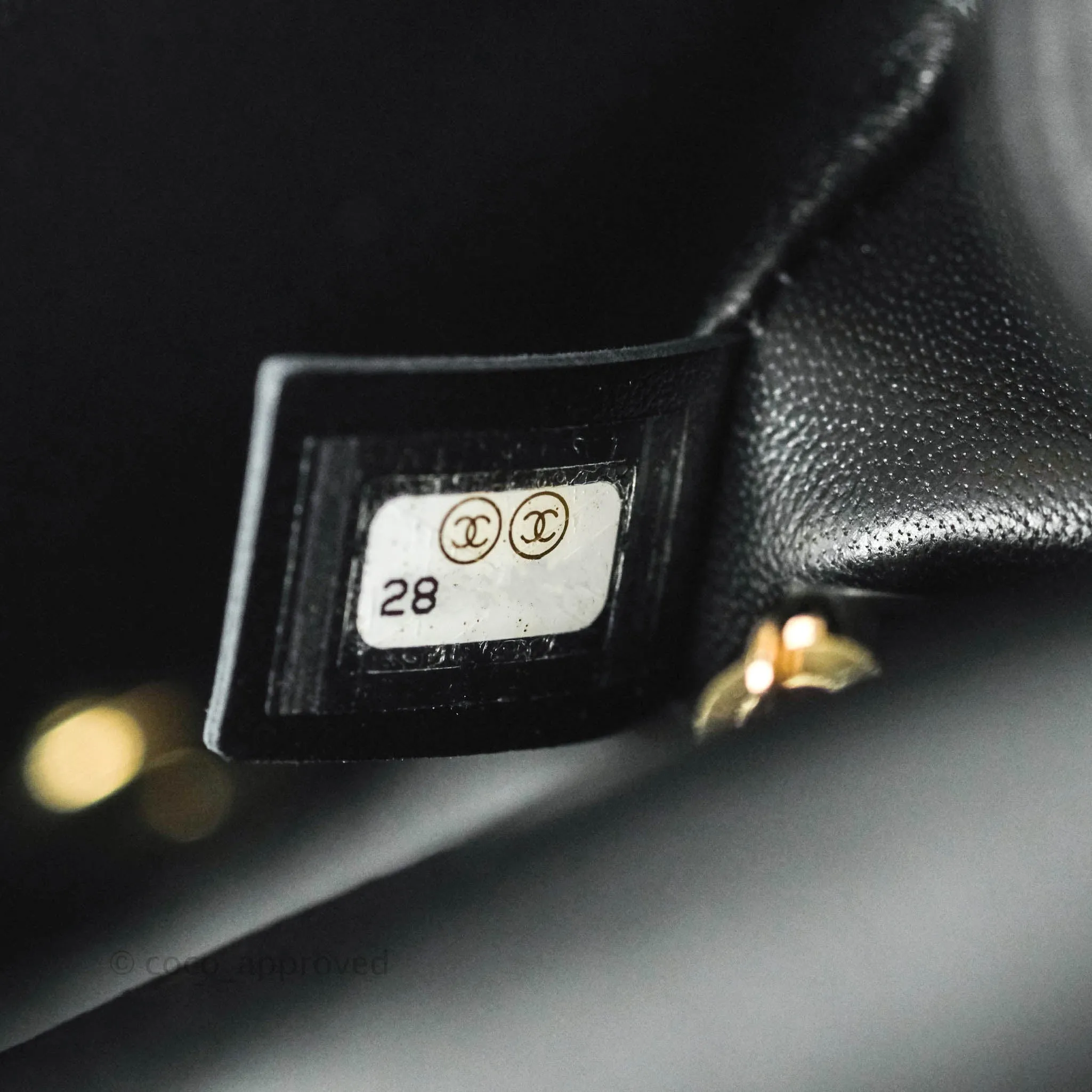 Chanel Easy Cherry Flap Bag With Handle Black Lambskin Gold Hardware 19K